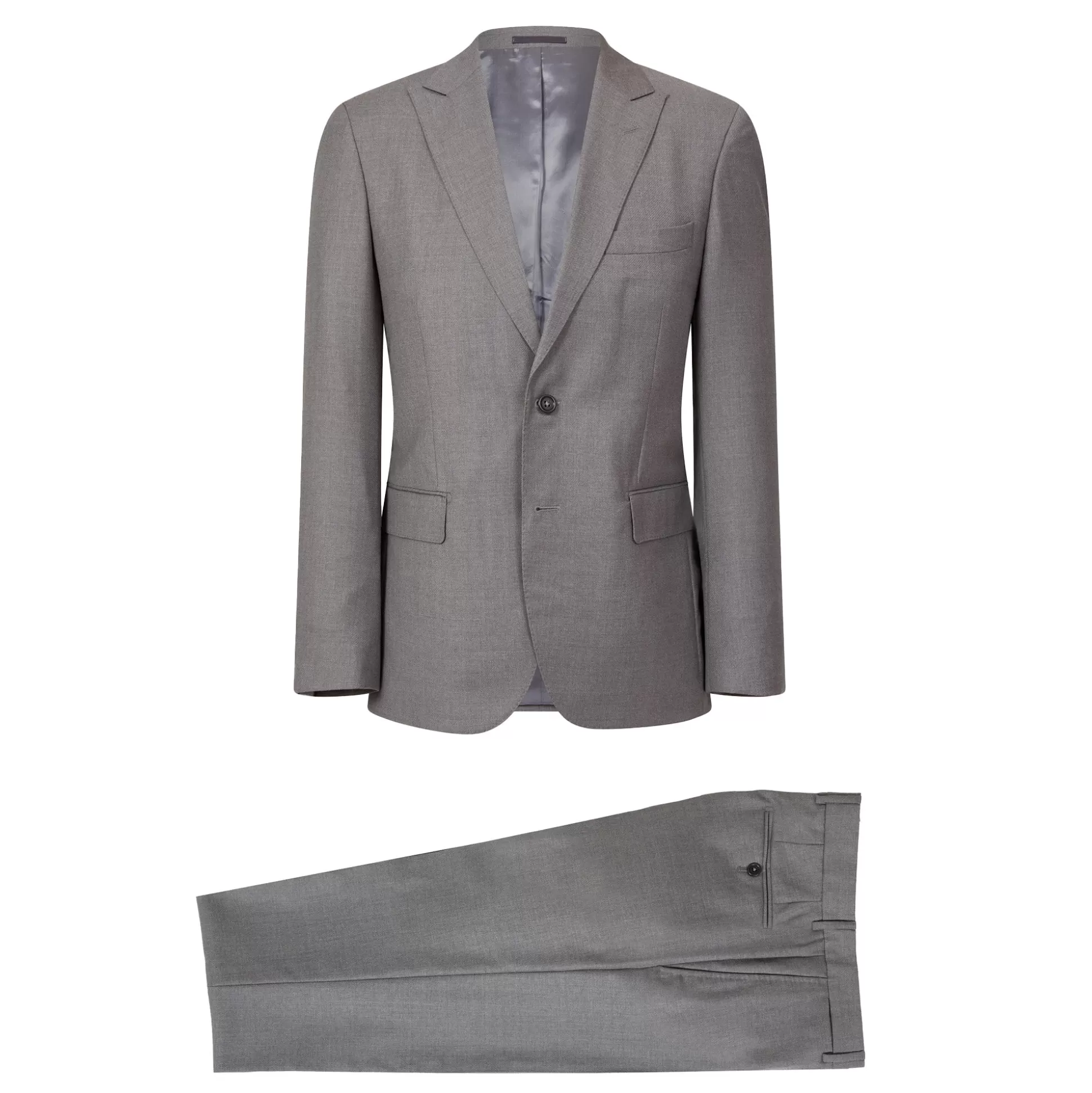 Sale Henry Bucks HENRY SARTORIAL Peak Lapel Micro Weave Suit GREY LG