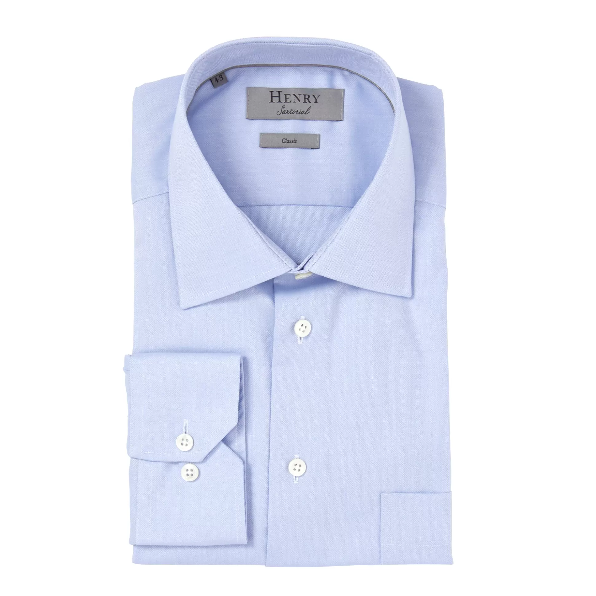 Shop Henry Bucks HENRY SARTORIAL Pinpoint Shirt Classic BLUE