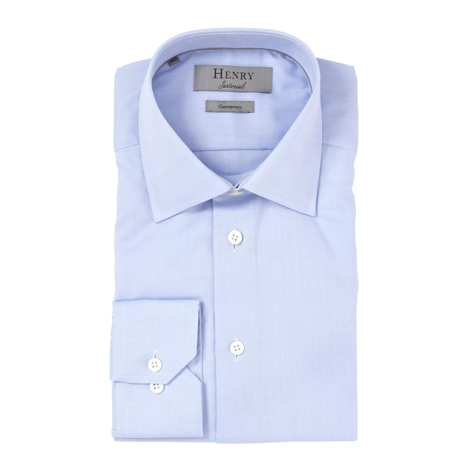 Best Henry Bucks HENRY SARTORIAL Pinpoint Shirt Contemporary BLUE