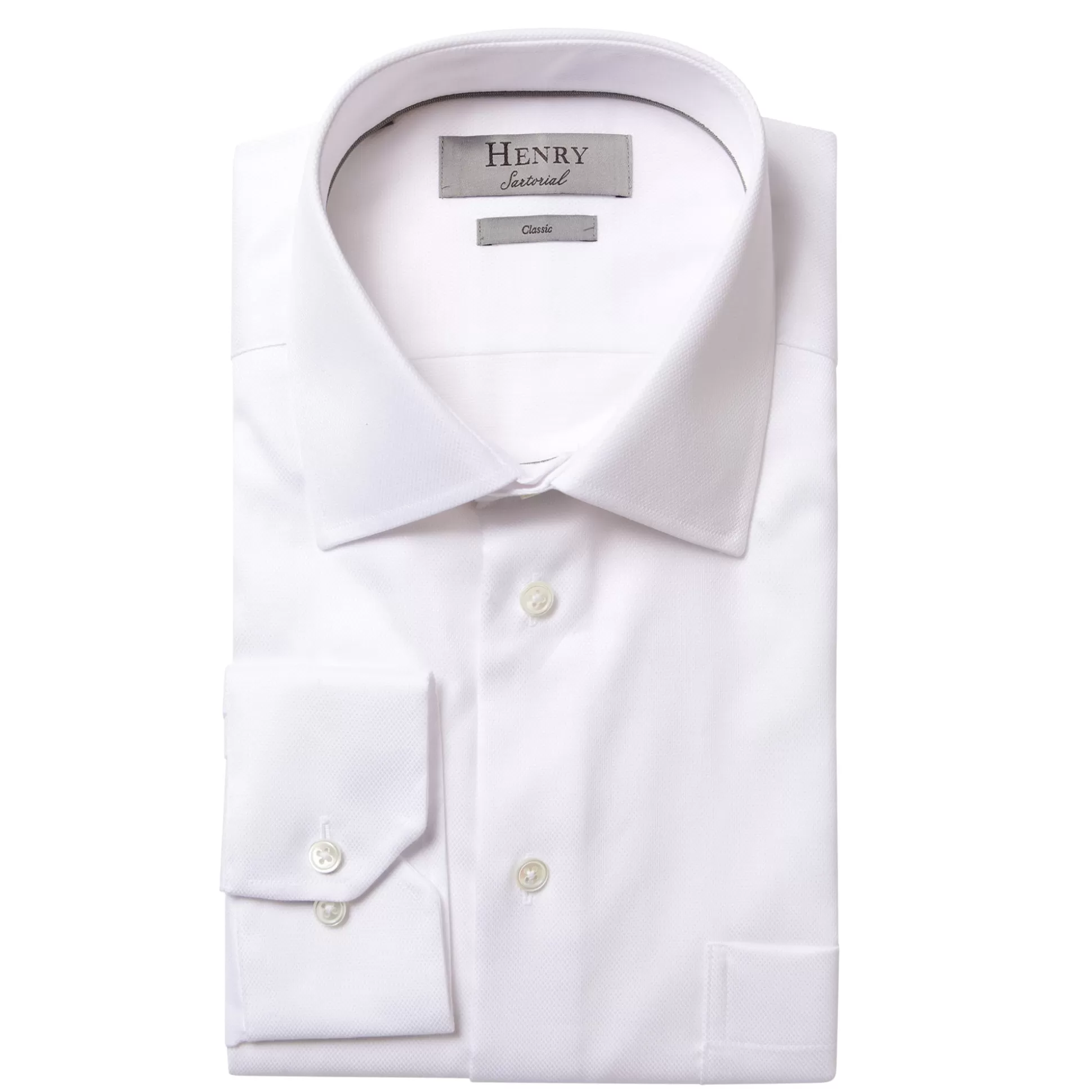 Flash Sale Henry Bucks HENRY SARTORIAL Plain Business Shirt Single Cuff Classic Fit WHITE WHITE SC-CLASSIC FIT