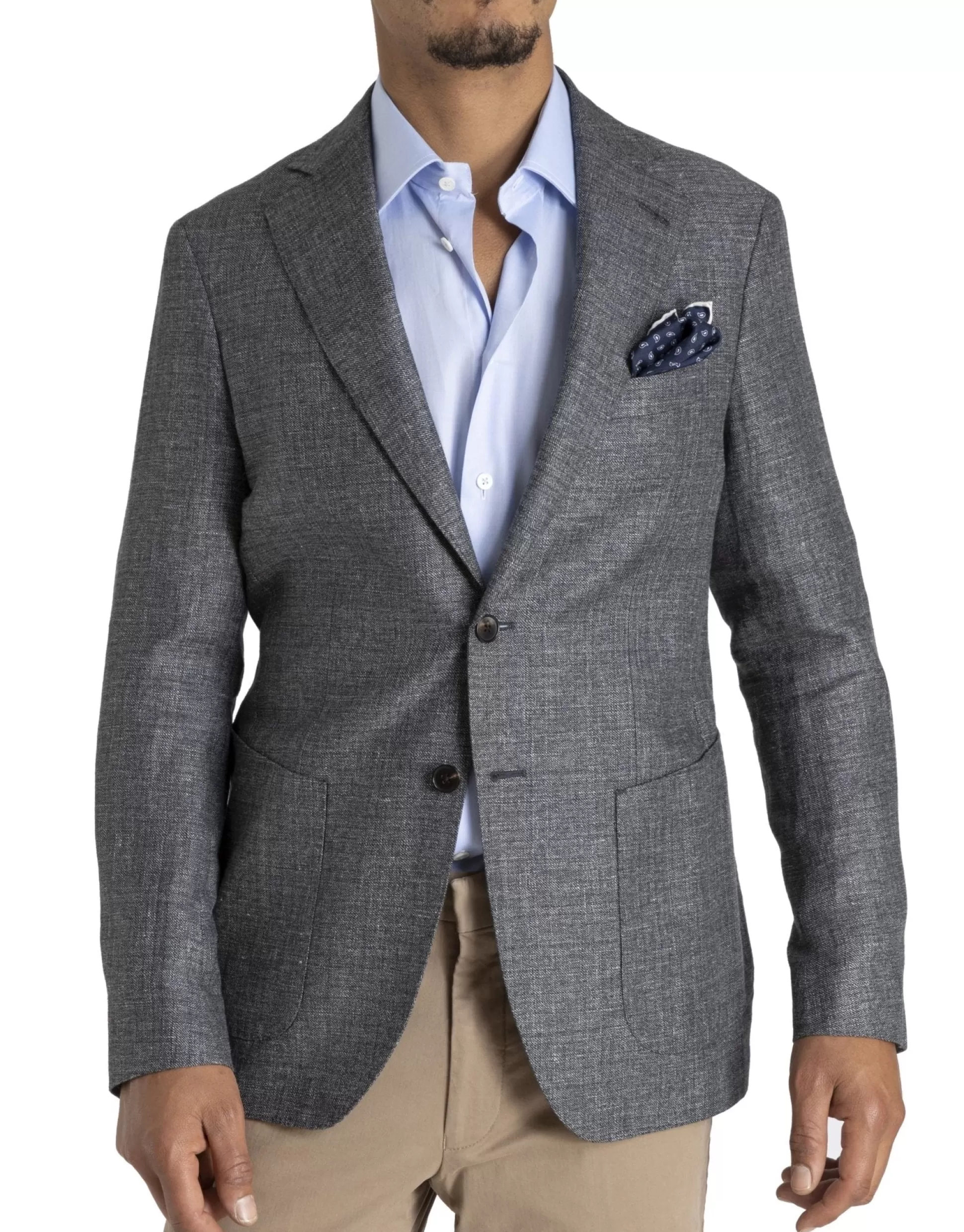 Shop Henry Bucks HENRY SARTORIAL Reda Linen Blazer GREY REG