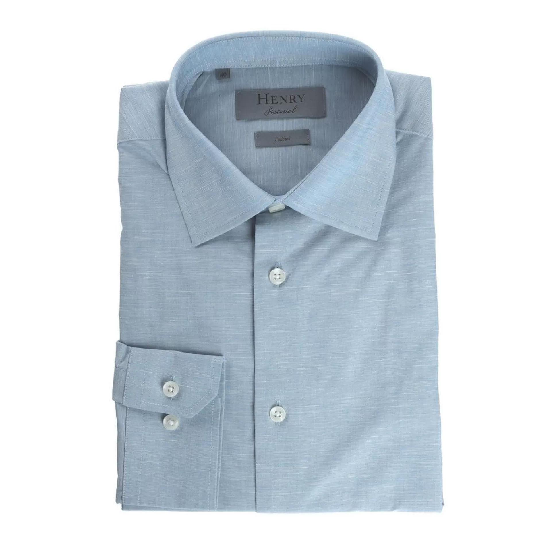 New Henry Bucks HENRY SARTORIAL Single Cuff Casual Shirt BLUE BLUE SC