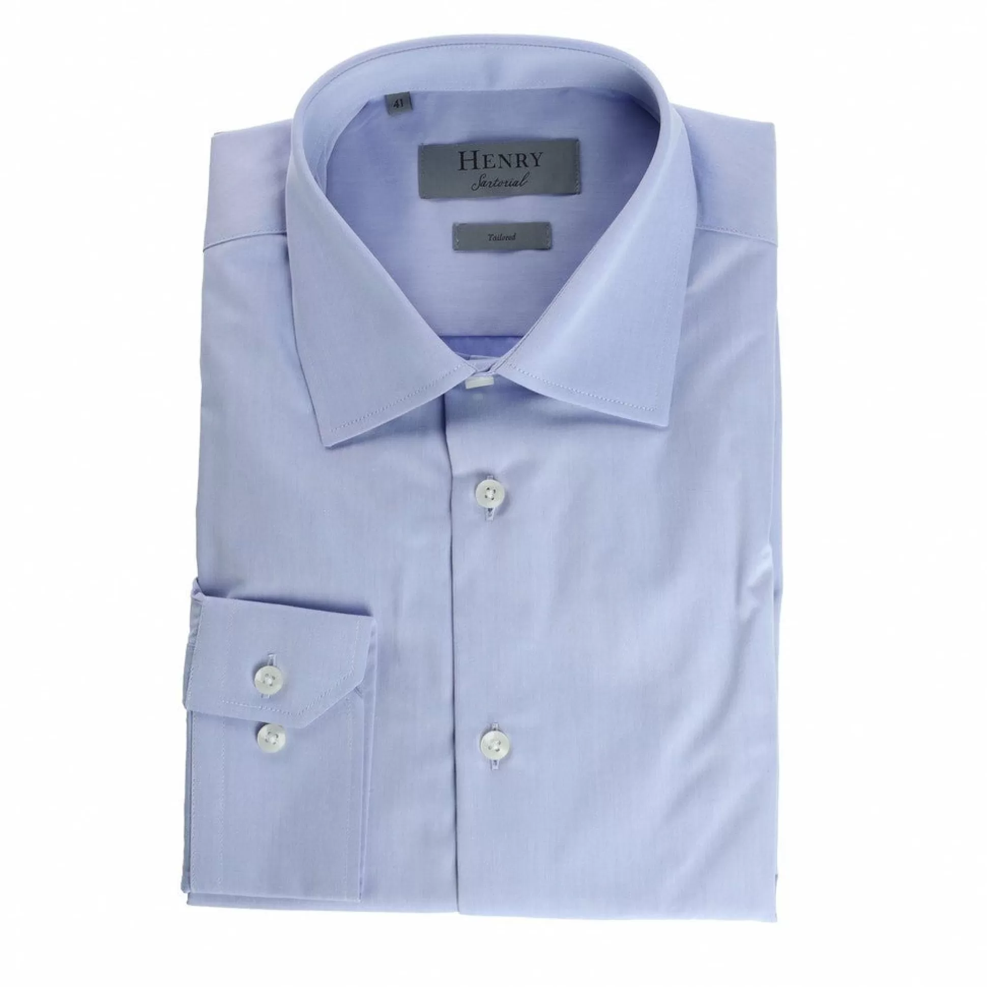 Discount Henry Bucks HENRY SARTORIAL Single Cuff Cotton Polyester Shirt SKY BLUE SKY BLUE SC