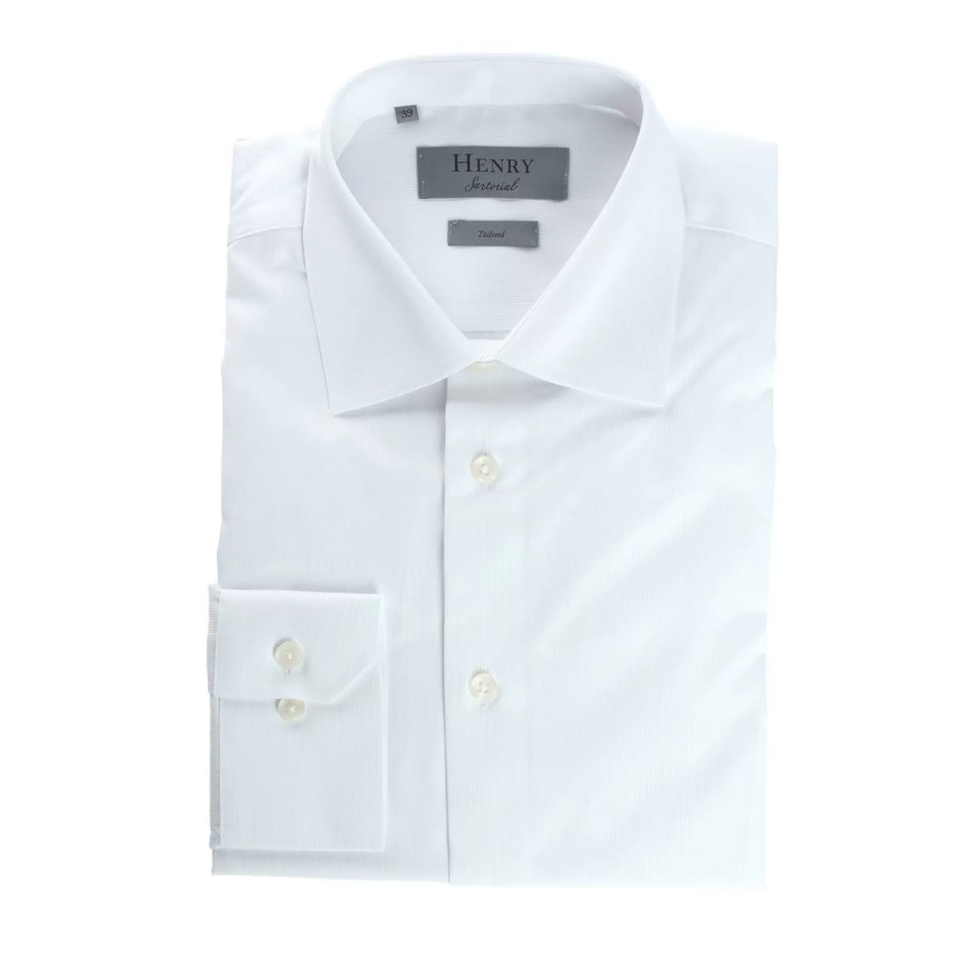 New Henry Bucks HENRY SARTORIAL Single Cuff Cotton Polyester Shirt WHITE WHITE SC