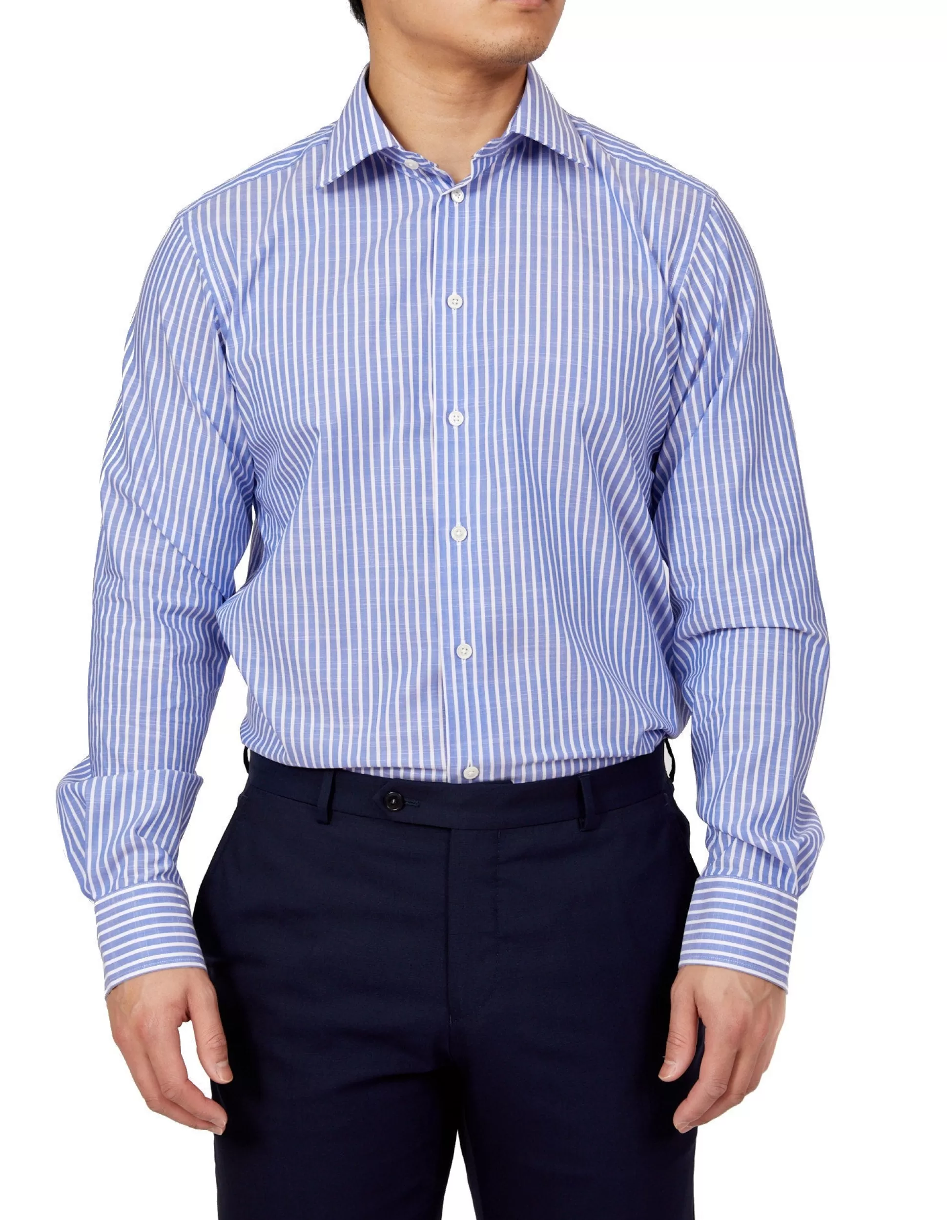 Online Henry Bucks HENRY SARTORIAL Stripe Shirt Contemporary BLUE