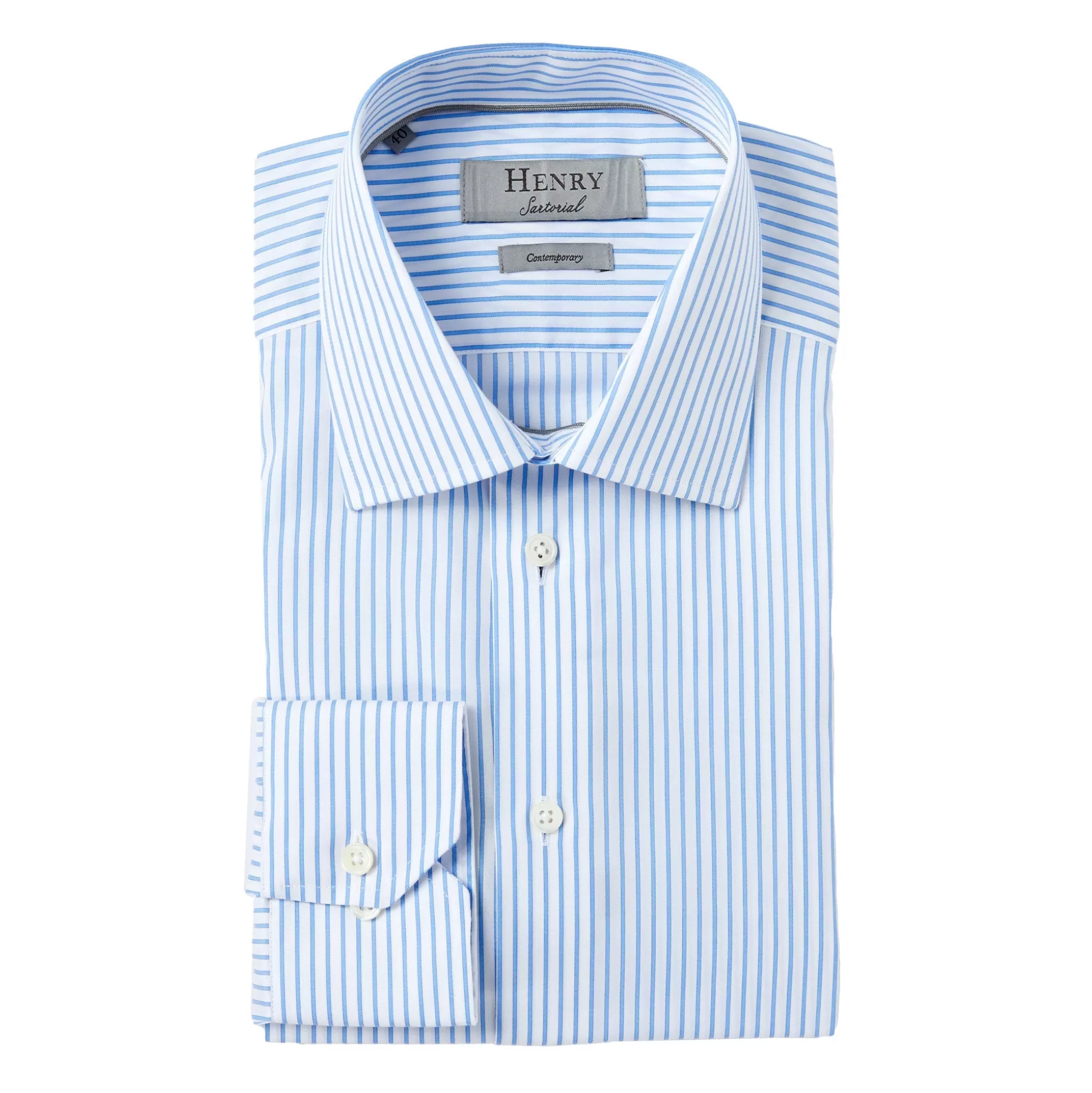 Discount Henry Bucks HENRY SARTORIAL Stripe Shirt SKY BLUE