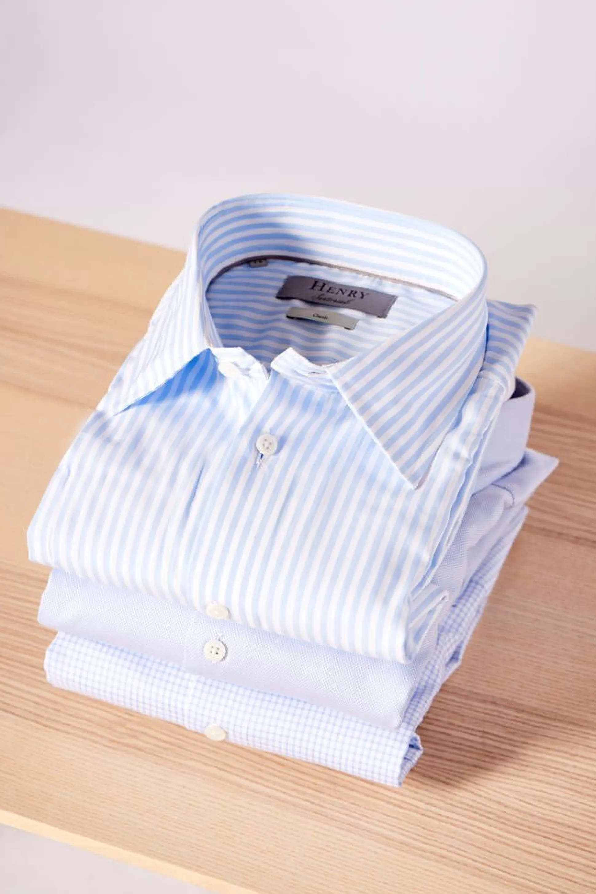 Discount Henry Bucks HENRY SARTORIAL Stripe Shirt SKY BLUE