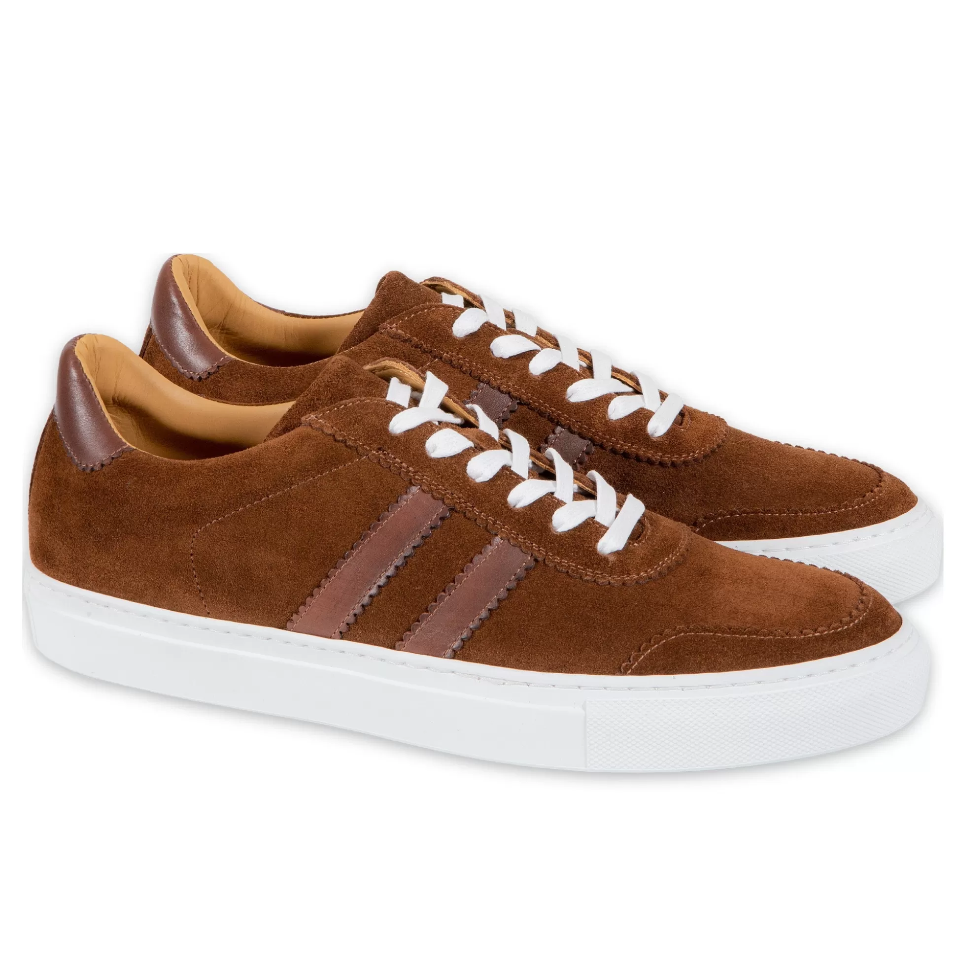 Store Henry Bucks HENRY SARTORIAL Suede Leather Sneakers DARK BROWN