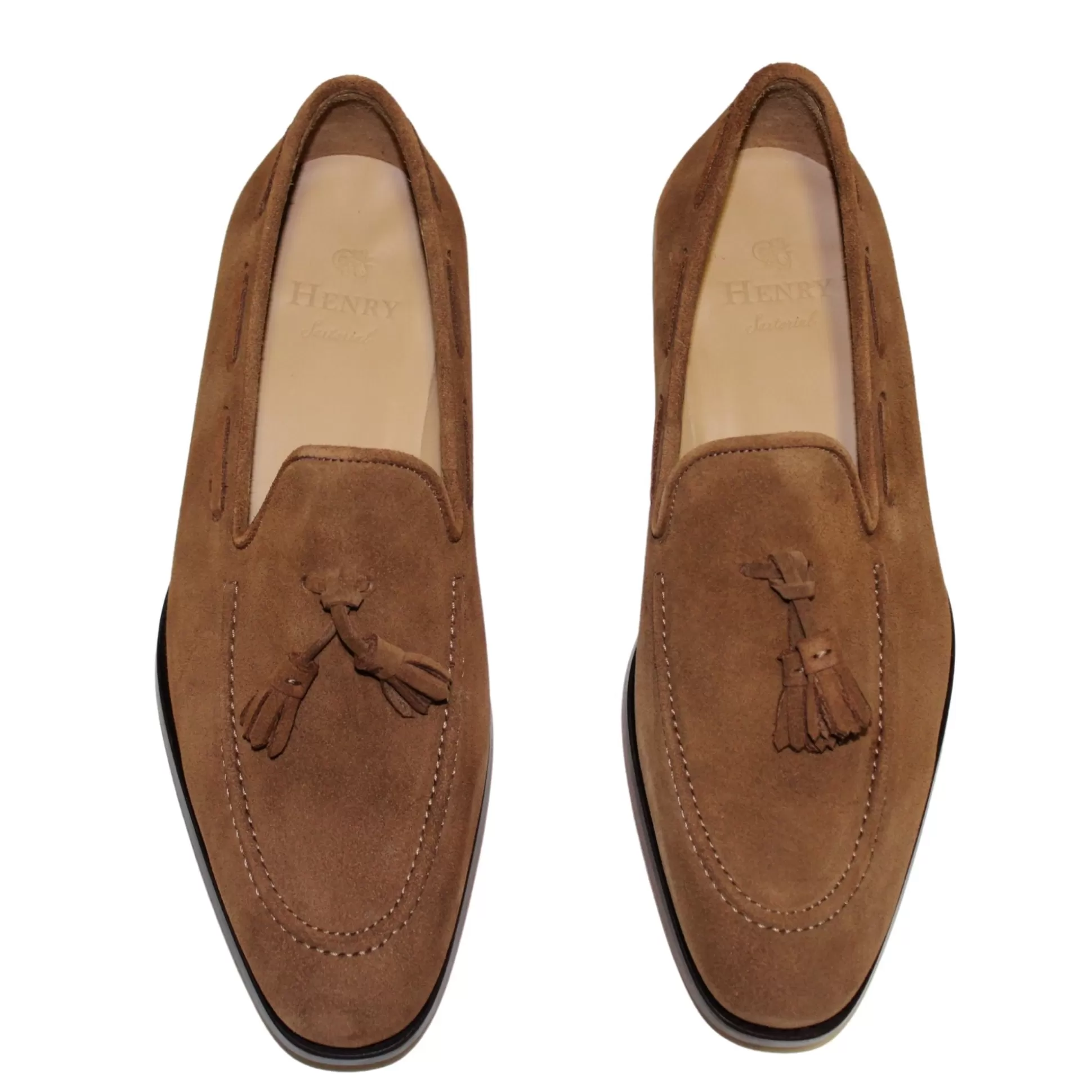 Best Sale Henry Bucks HENRY SARTORIAL Suede Wesley Loafers TOBACCO