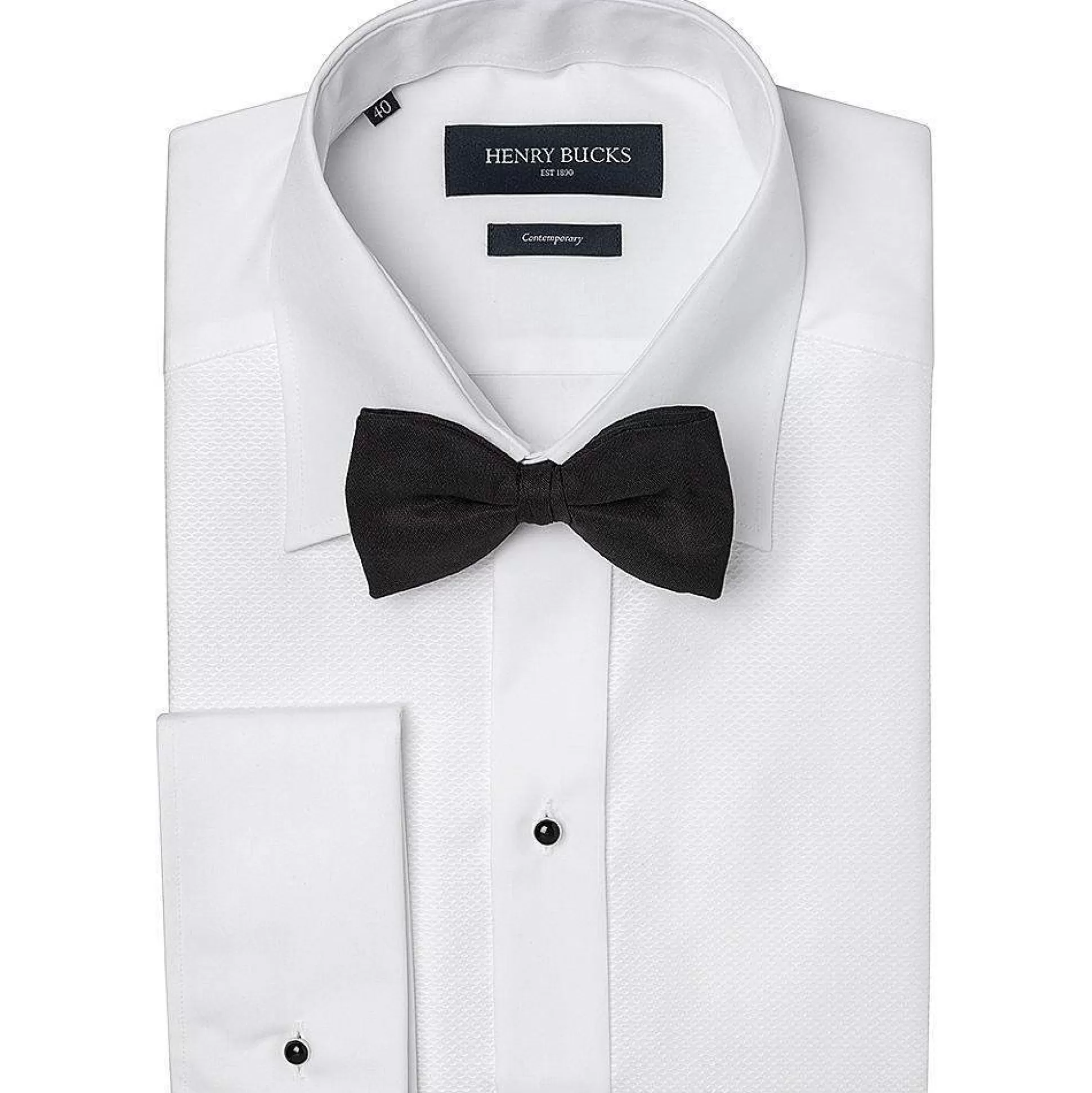 Store Henry Bucks HENRY SARTORIAL Tailored Fit Dinner Shirt WHITE WHITE DC-TAILORED FIT