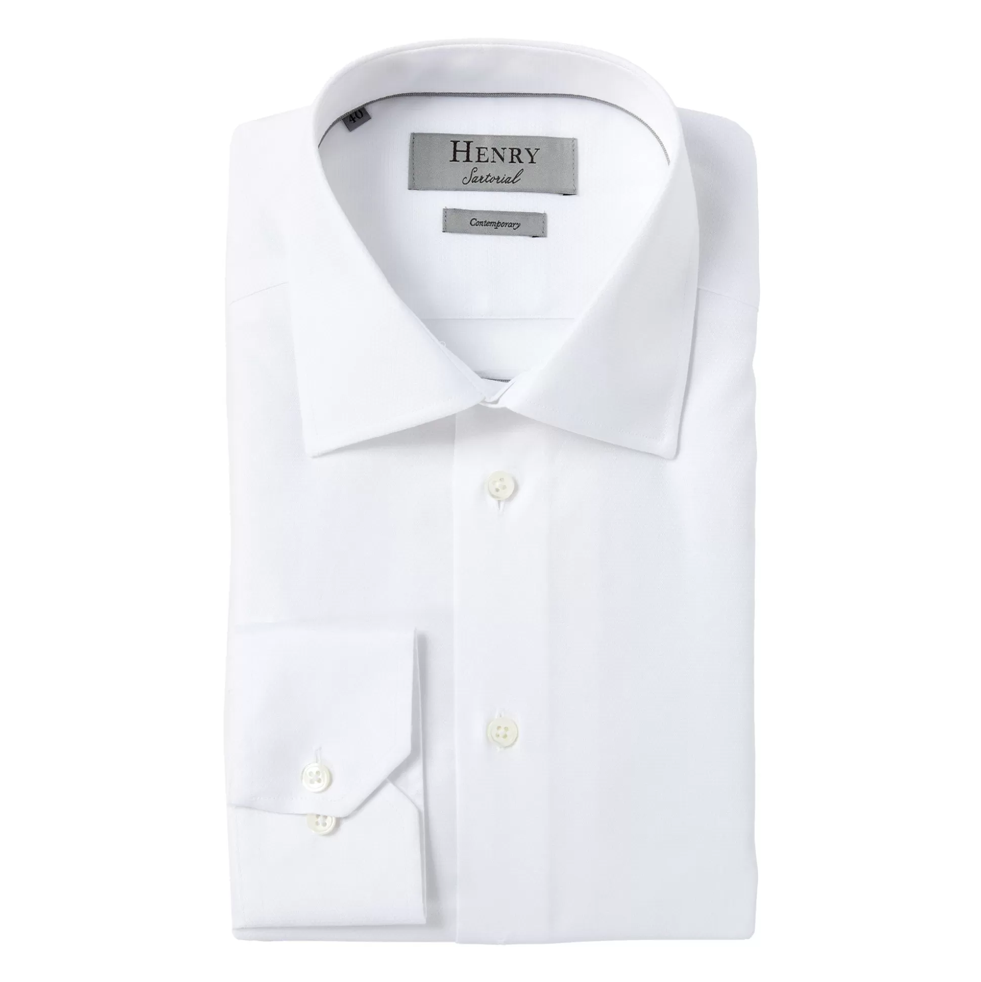 Cheap Henry Bucks HENRY SARTORIAL Textured Shirt WHITE PEARL