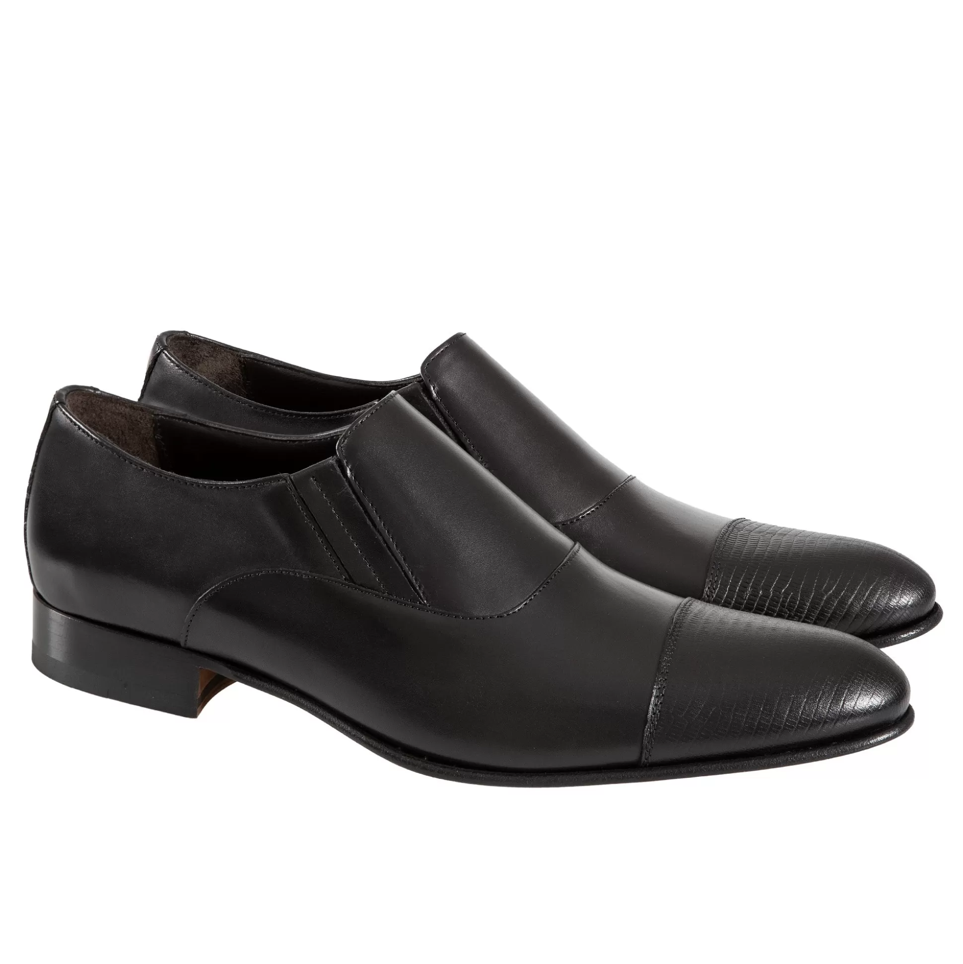 Discount Henry Bucks HENRY SARTORIAL Toe Cap Elastic Loafers BLACK