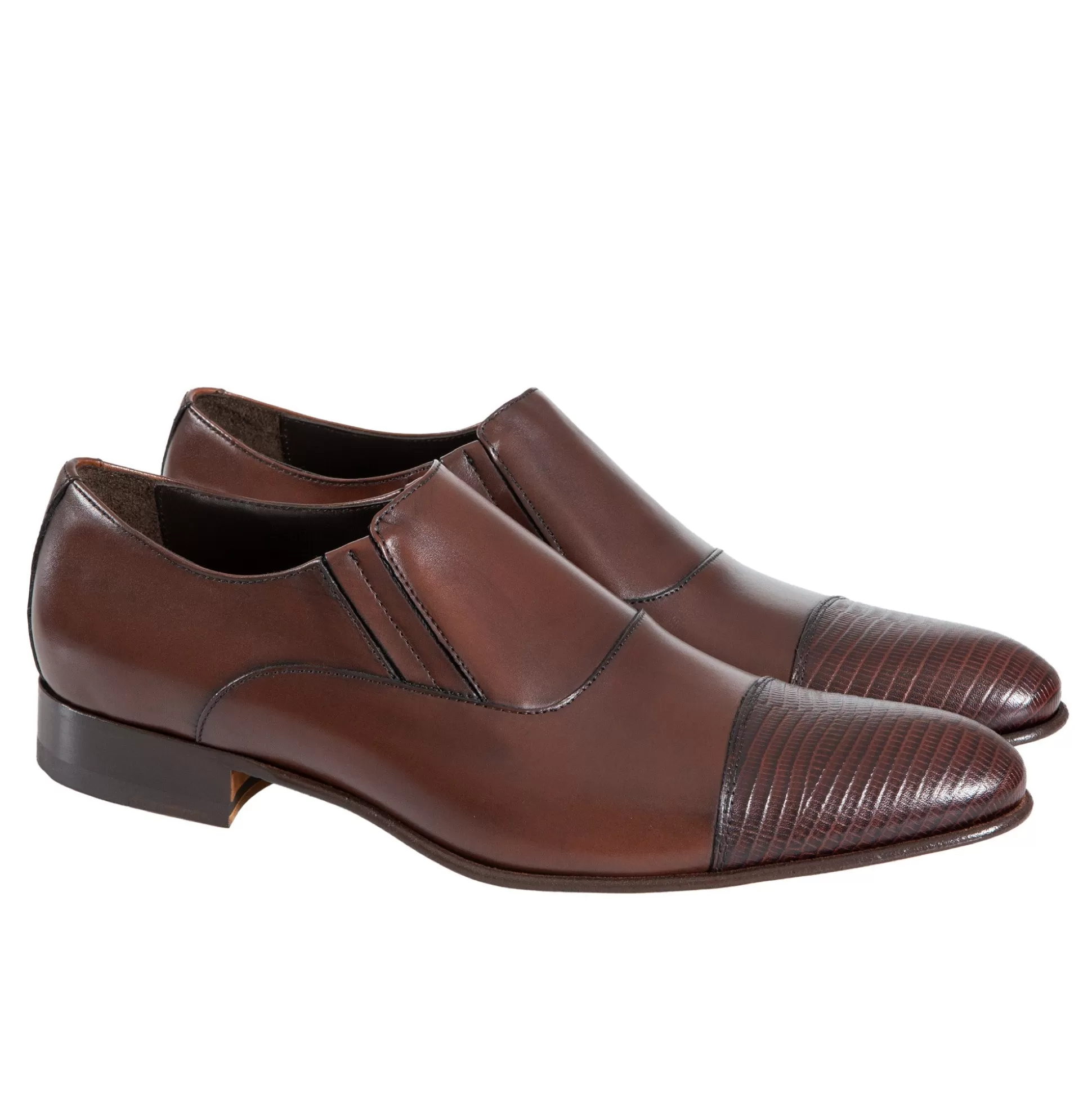 Best Henry Bucks HENRY SARTORIAL Toe Cap Elastic Loafers BROWN