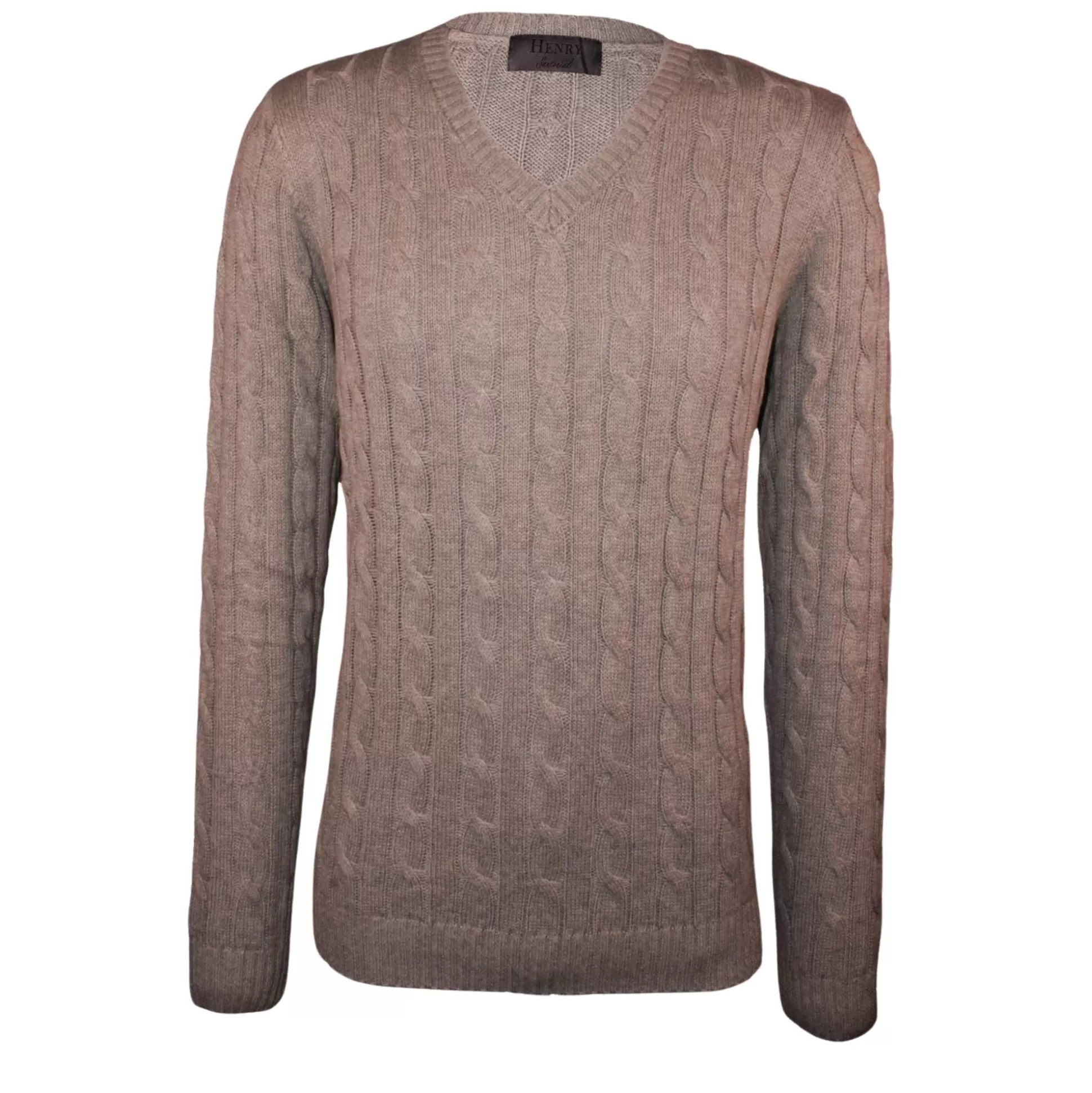 Hot Henry Bucks HENRY SARTORIAL V Neck Cotton Jumper GREY