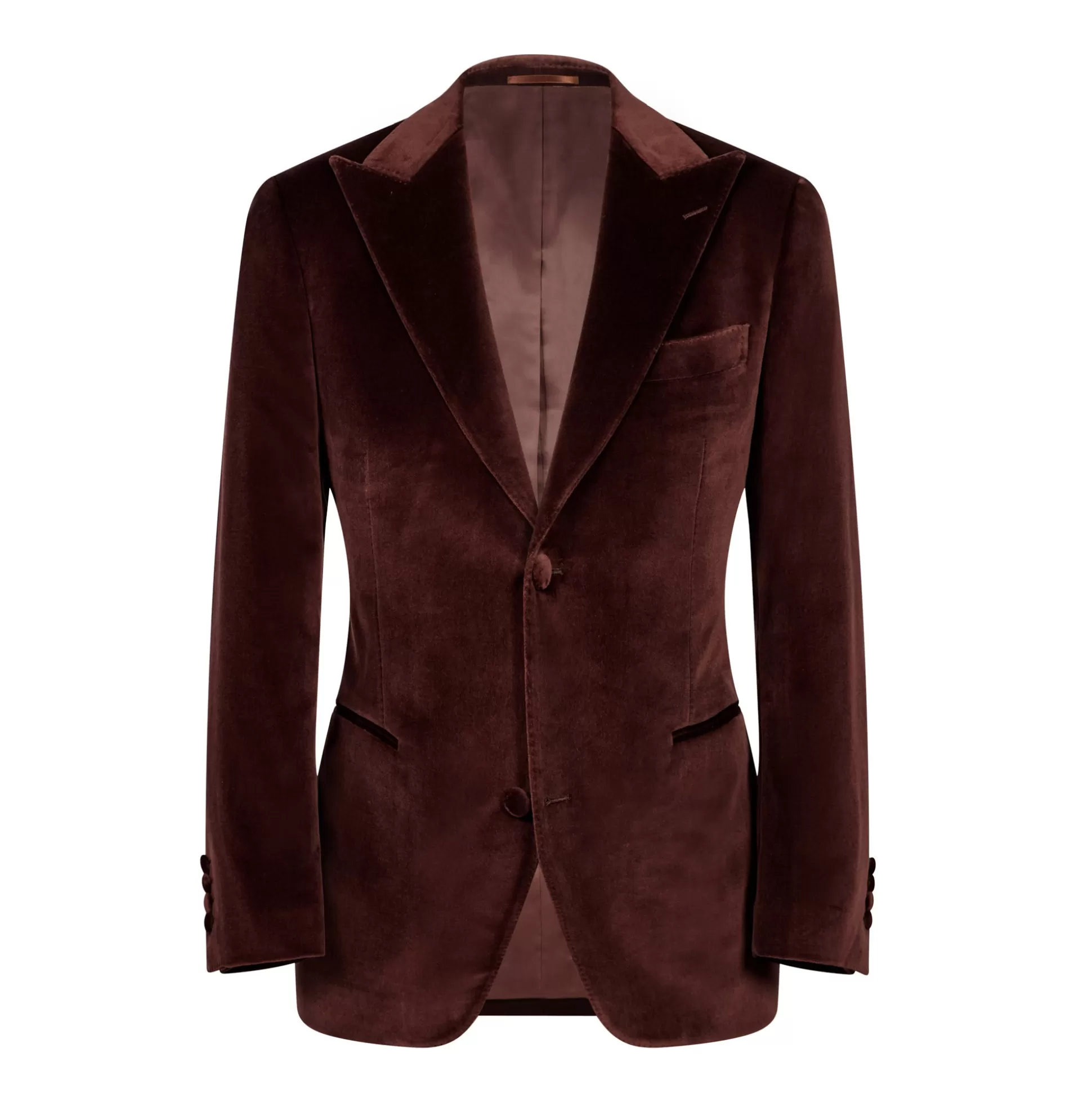 New Henry Bucks HENRY SARTORIAL Velvet Jacket BROWN