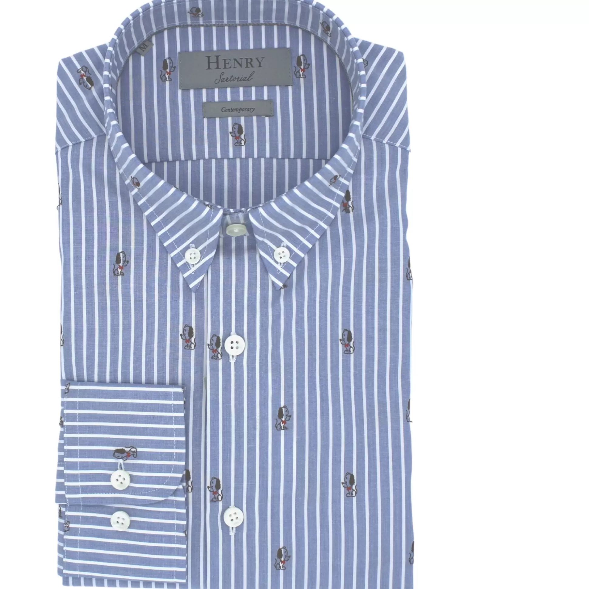 Cheap Henry Bucks HENRY SARTORIAL VERWOOD SHIRT BLUE STRIPE