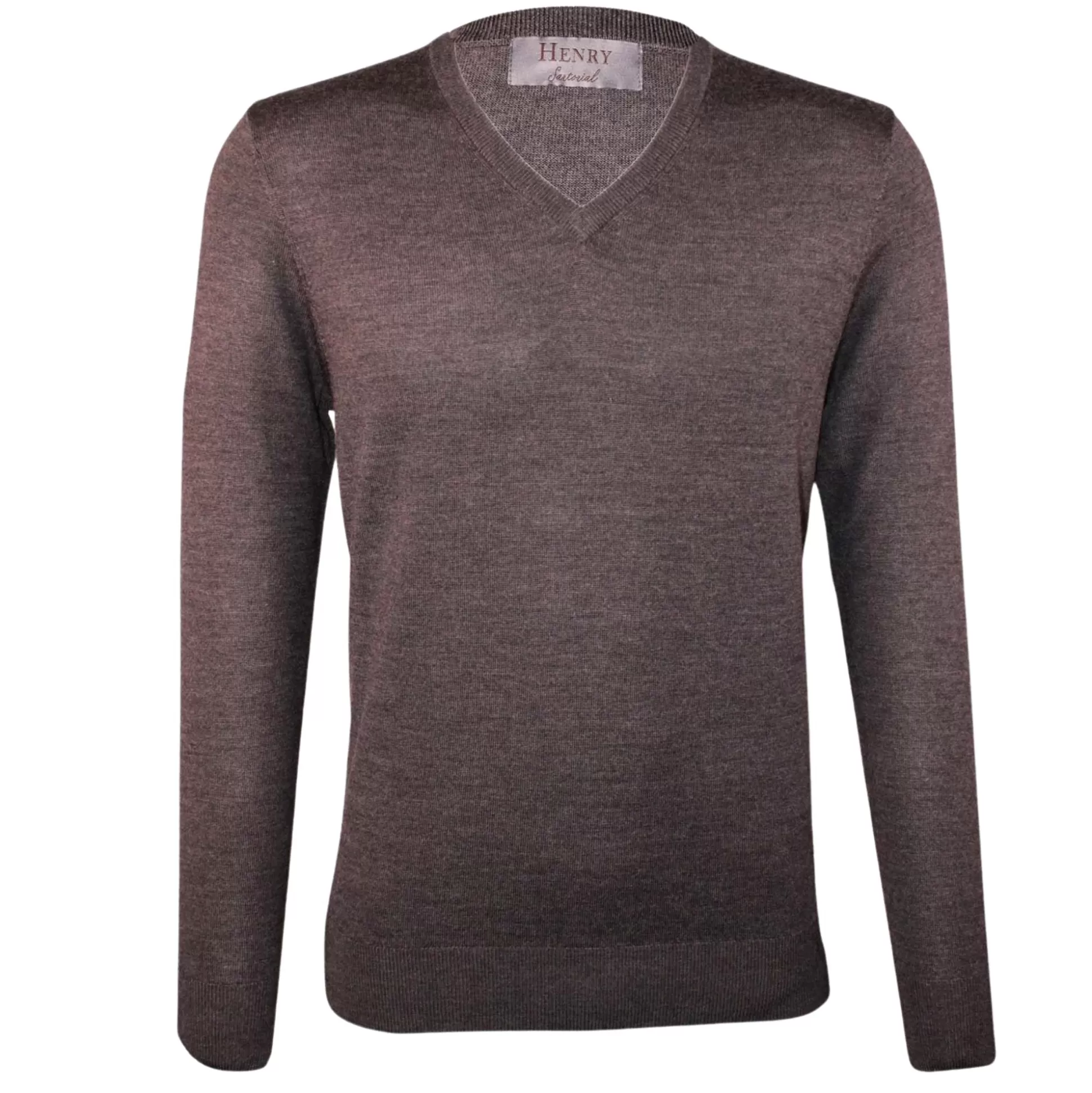 Shop Henry Bucks HENRY SARTORIAL V-Neck Jumper CHARCOAL