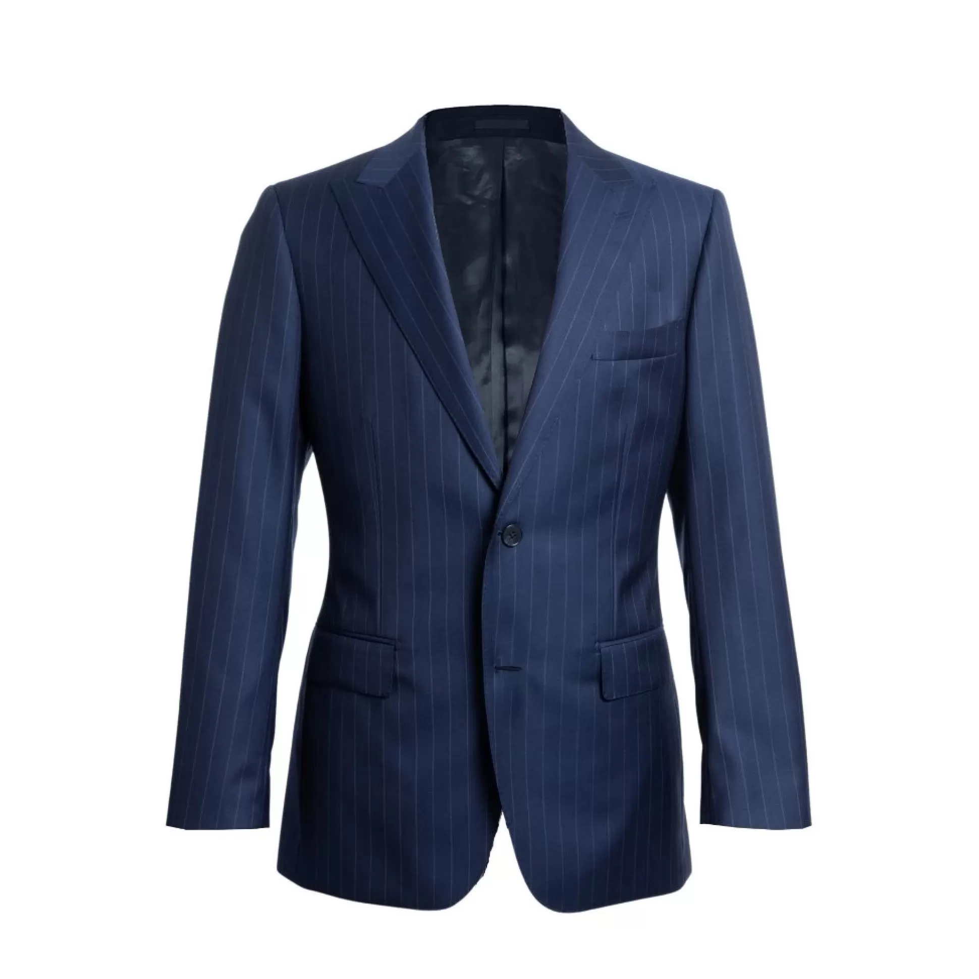 Shop Henry Bucks HENRY SARTORIAL Westminster Peak Lapel Suit NAVY STRIPE NAVY STRIPE REG