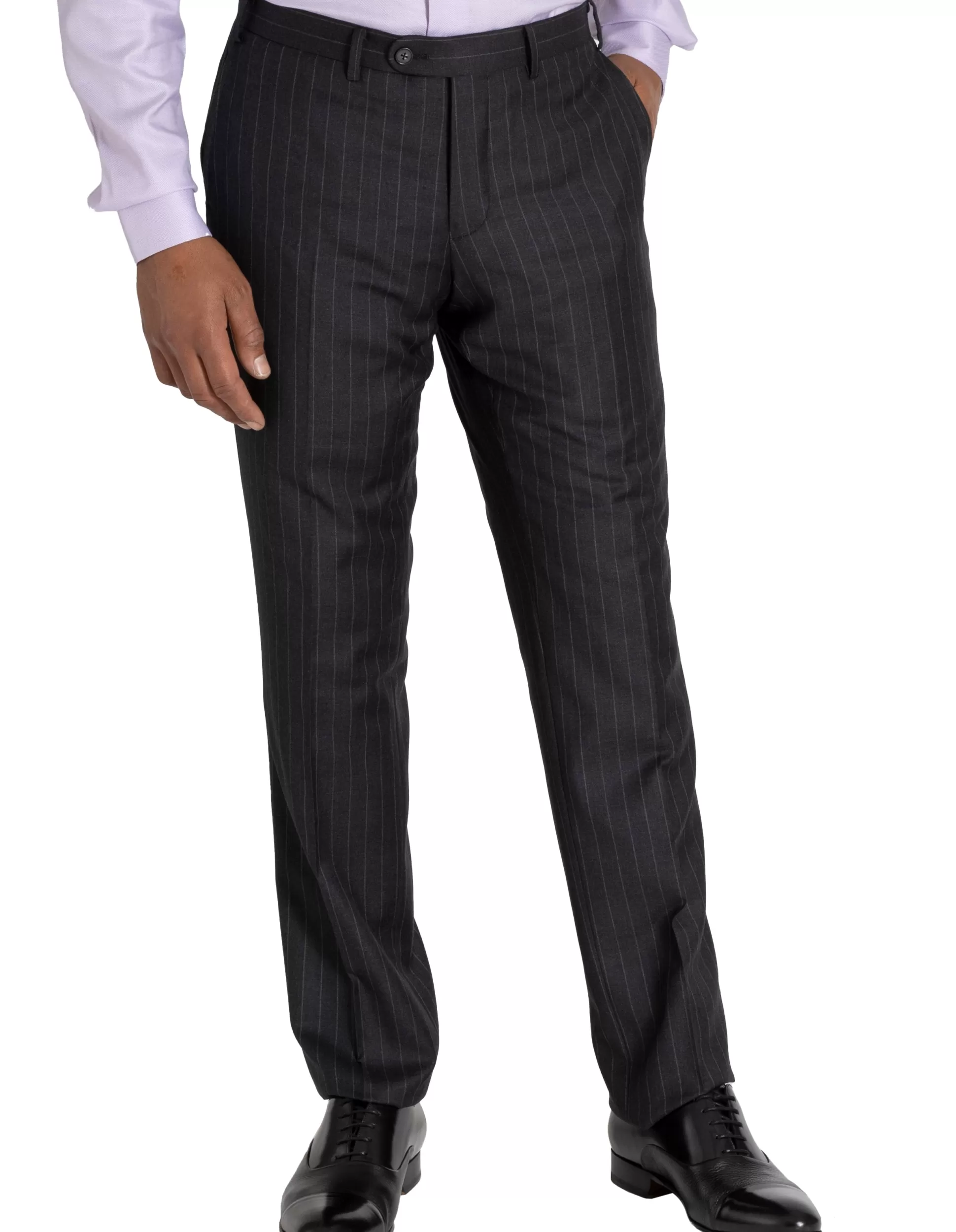 Flash Sale Henry Bucks HENRY SARTORIAL Westminster Suit Pant CHARCOAL STRIPE CHARCOAL STRIPE REG