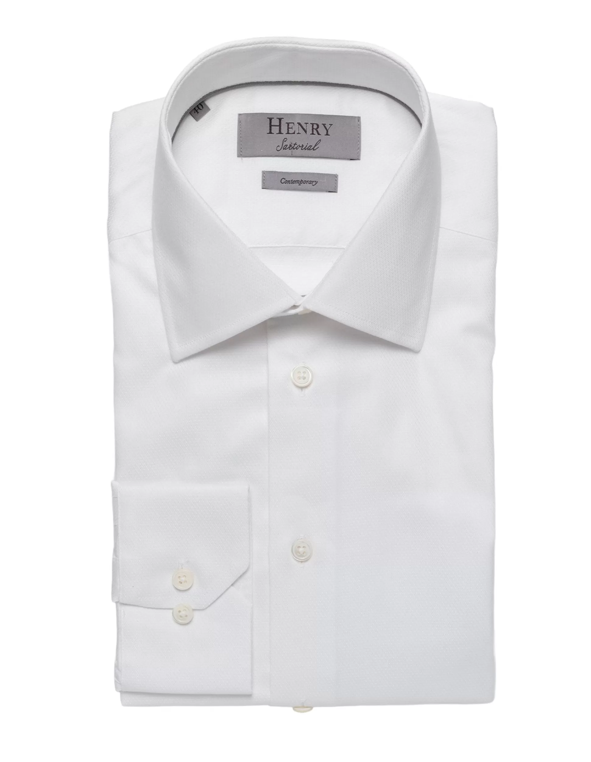 Cheap Henry Bucks HENRY SARTORIAL White Diamond Check Shirt WHITE PEARL