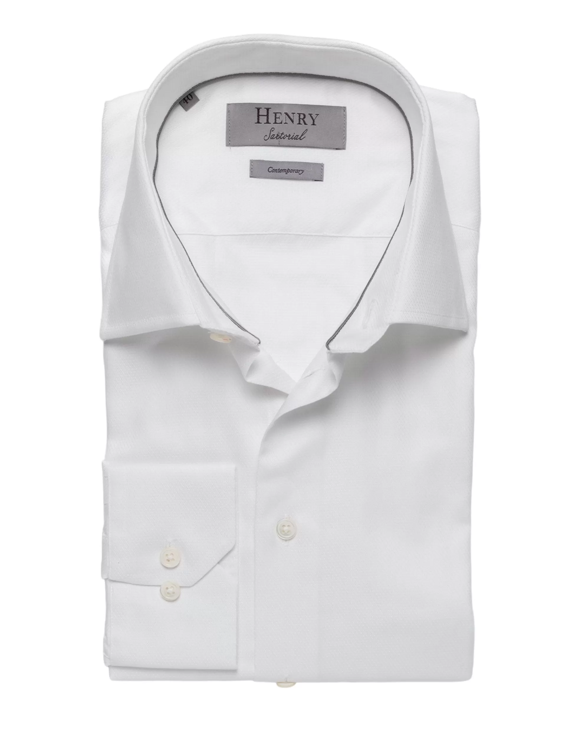 Cheap Henry Bucks HENRY SARTORIAL White Diamond Check Shirt WHITE PEARL