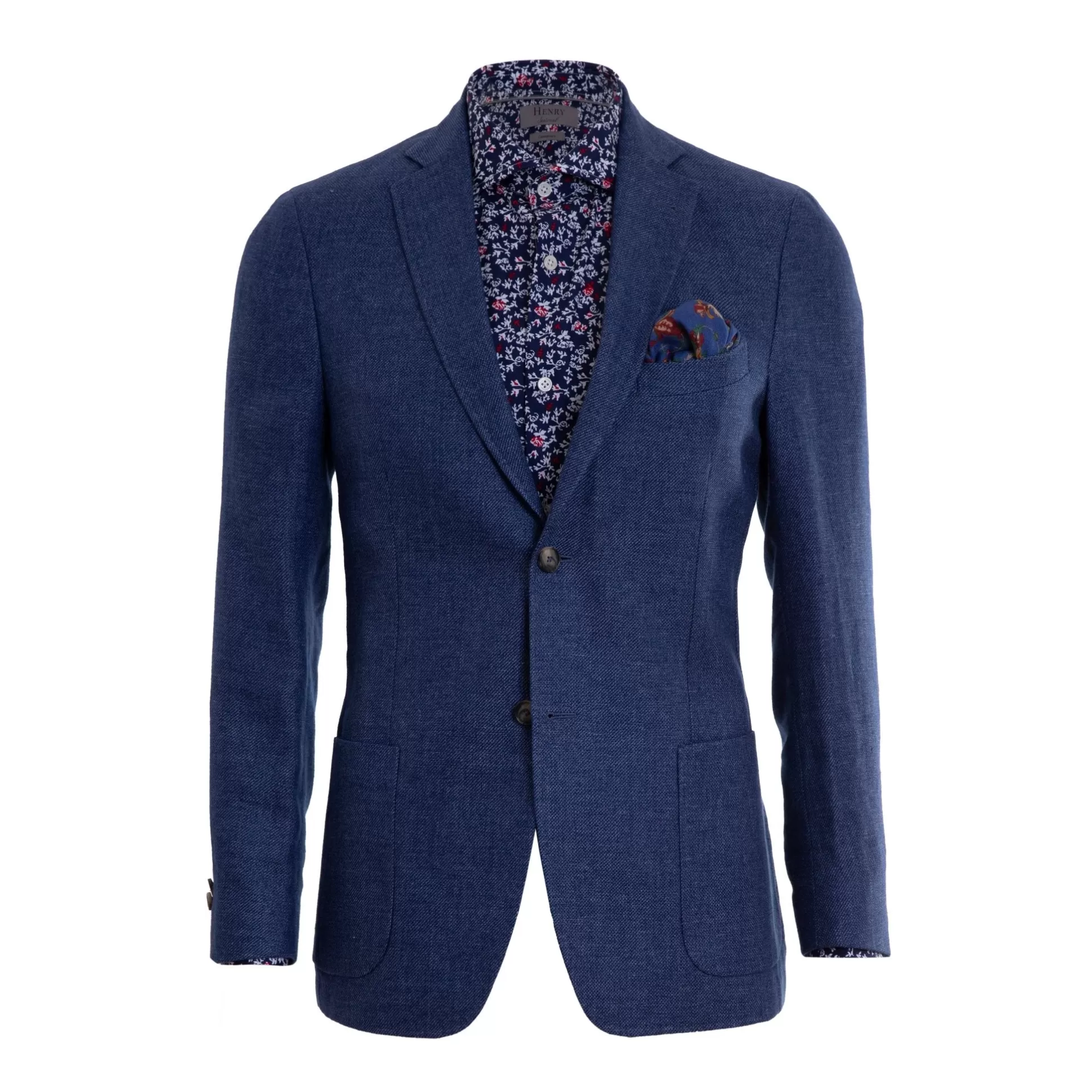 Cheap Henry Bucks HENRY SARTORIAL Wilmont Linen Blazer BLUE