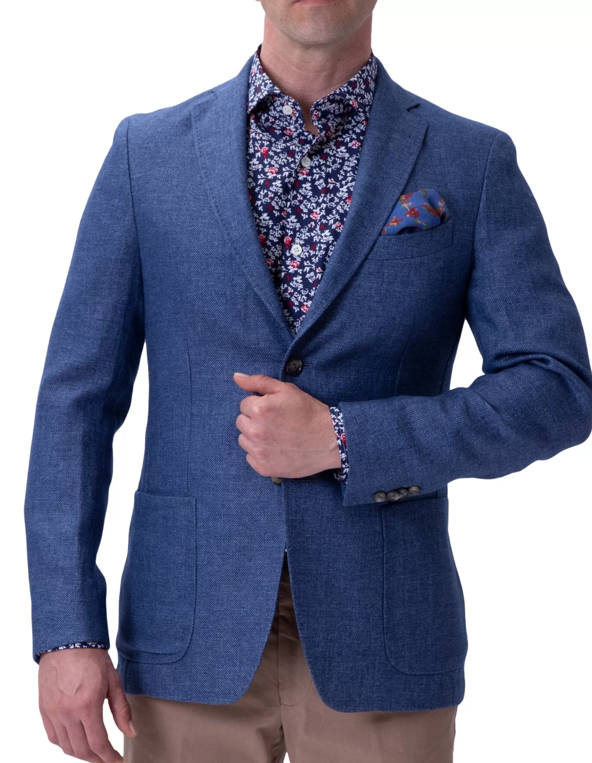 Cheap Henry Bucks HENRY SARTORIAL Wilmont Linen Blazer BLUE