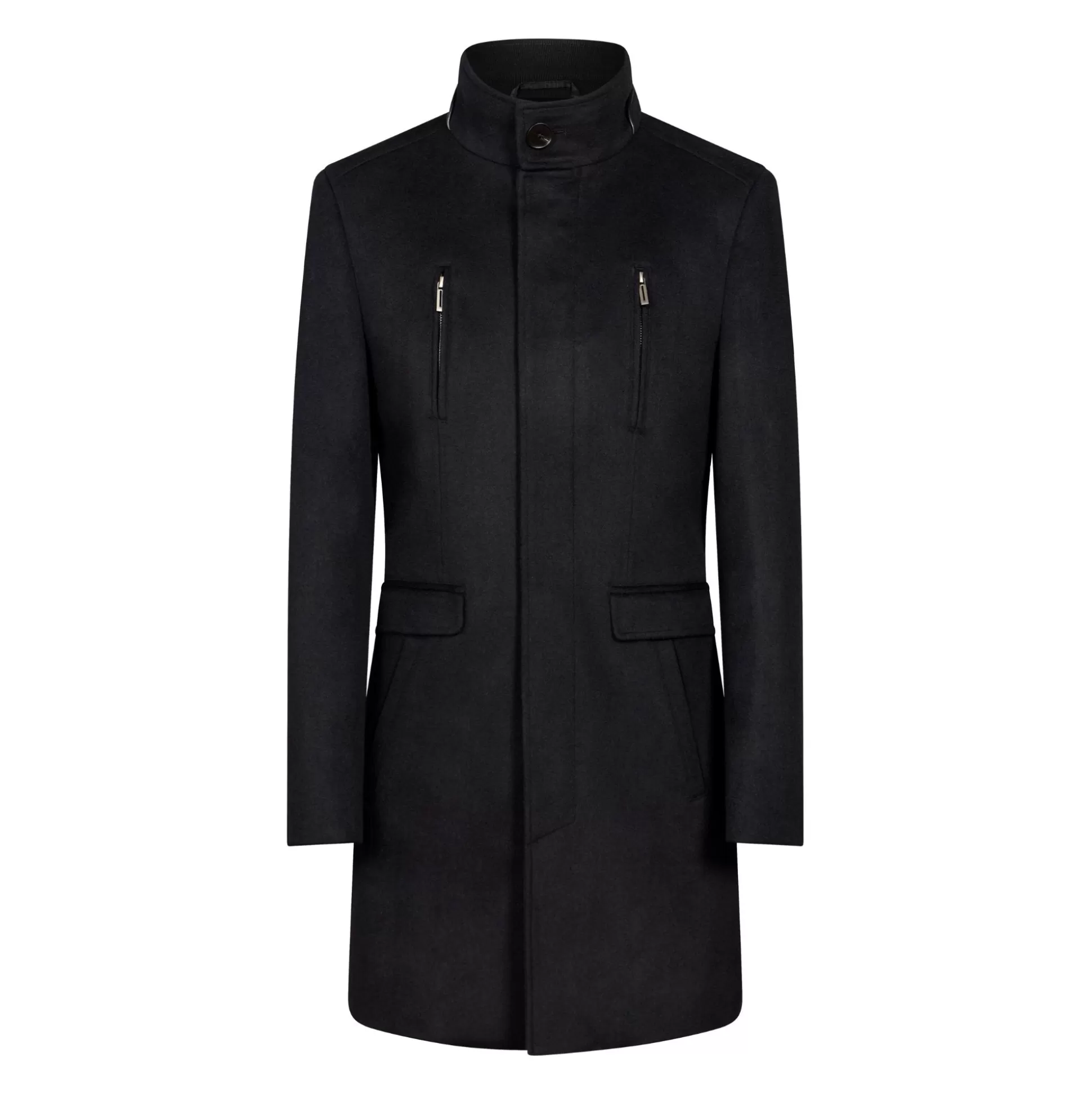 Online Henry Bucks HENRY SARTORIAL Wool Overcoat BLACK REG