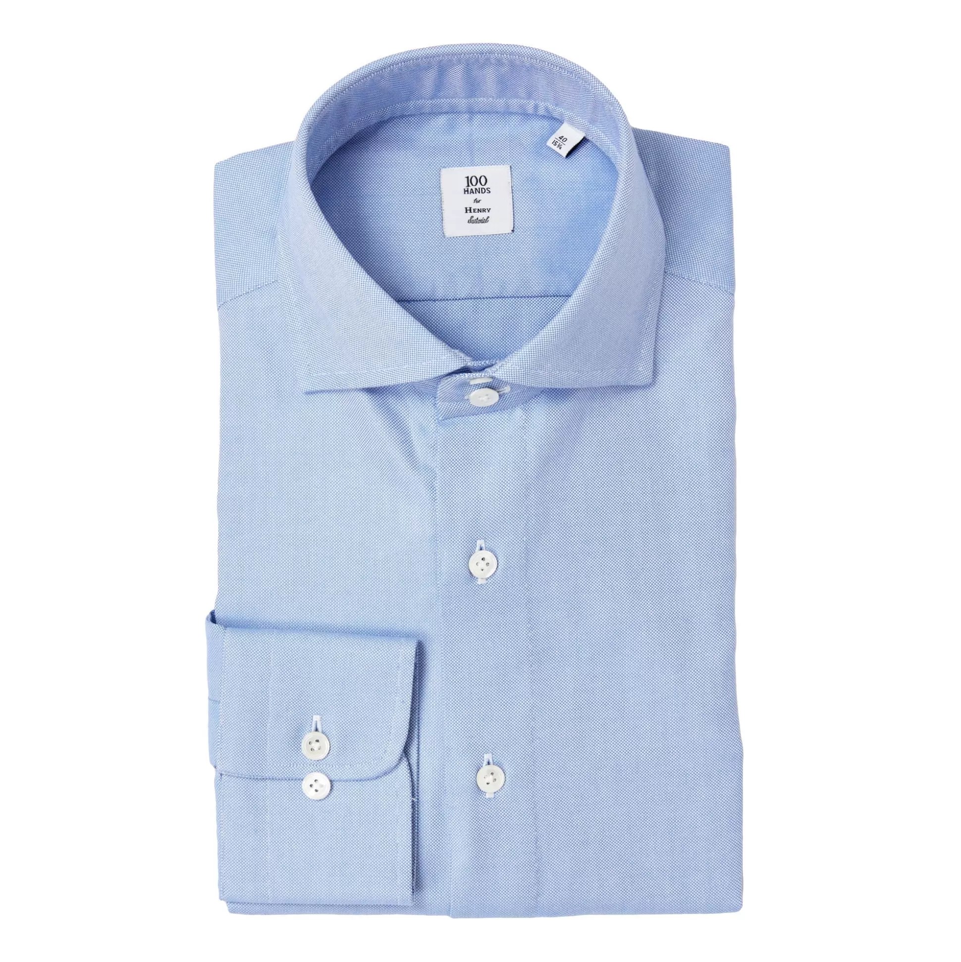 Fashion Henry Bucks HENRY SARTORIAL X 100 HANDS Oxford Shirt SKY