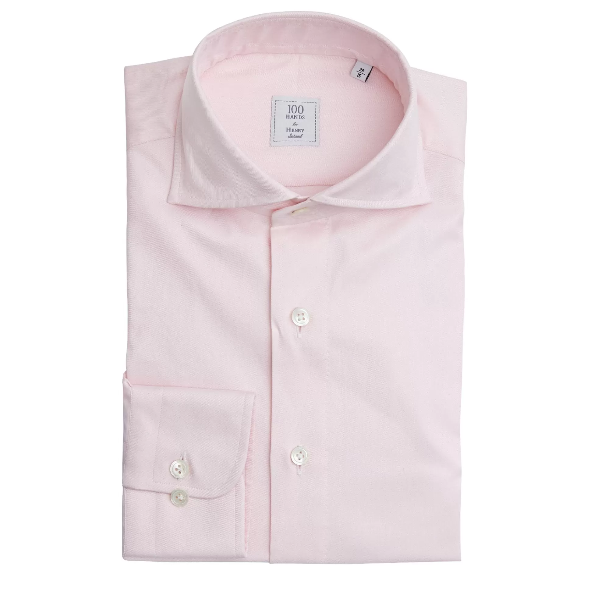 Fashion Henry Bucks HENRY SARTORIAL X 100 HANDS Twill Shirt LIGHT PINK