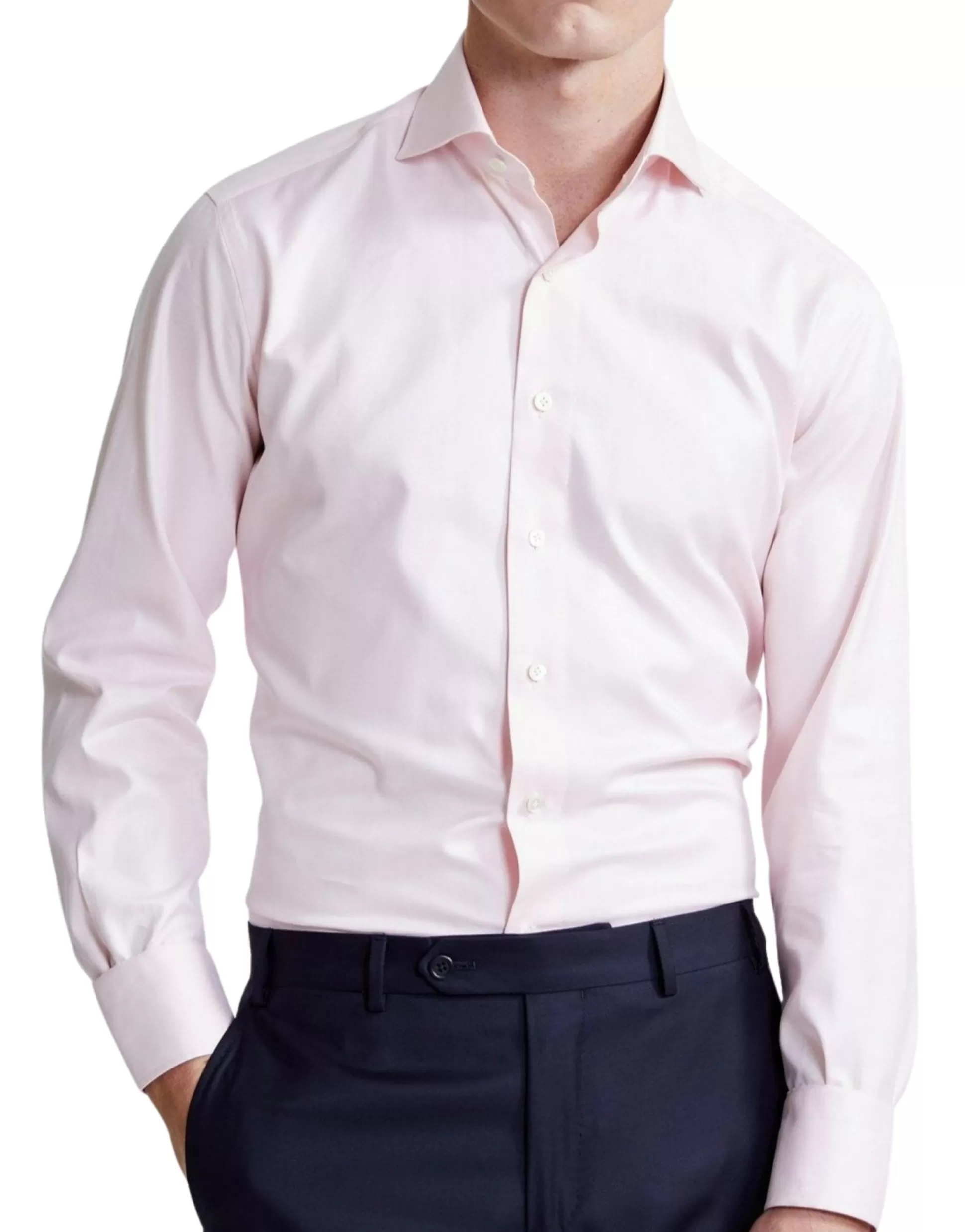 Fashion Henry Bucks HENRY SARTORIAL X 100 HANDS Twill Shirt LIGHT PINK