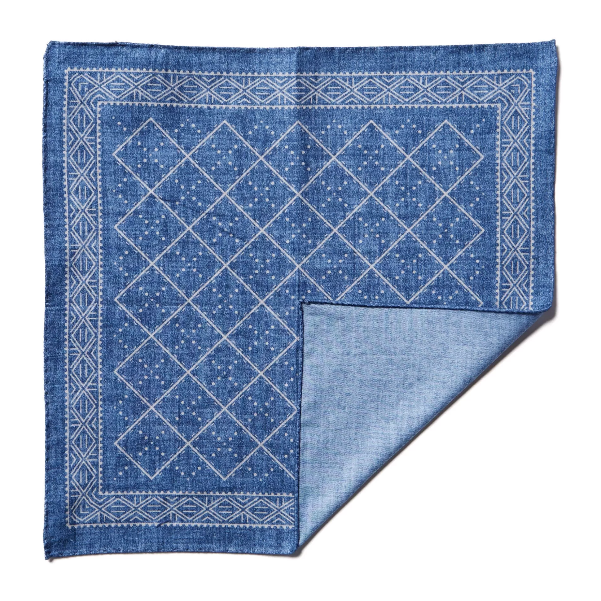 Sale Henry Bucks HENRY SARTORIAL X CANTINI Cotton Pocket Square BLUE