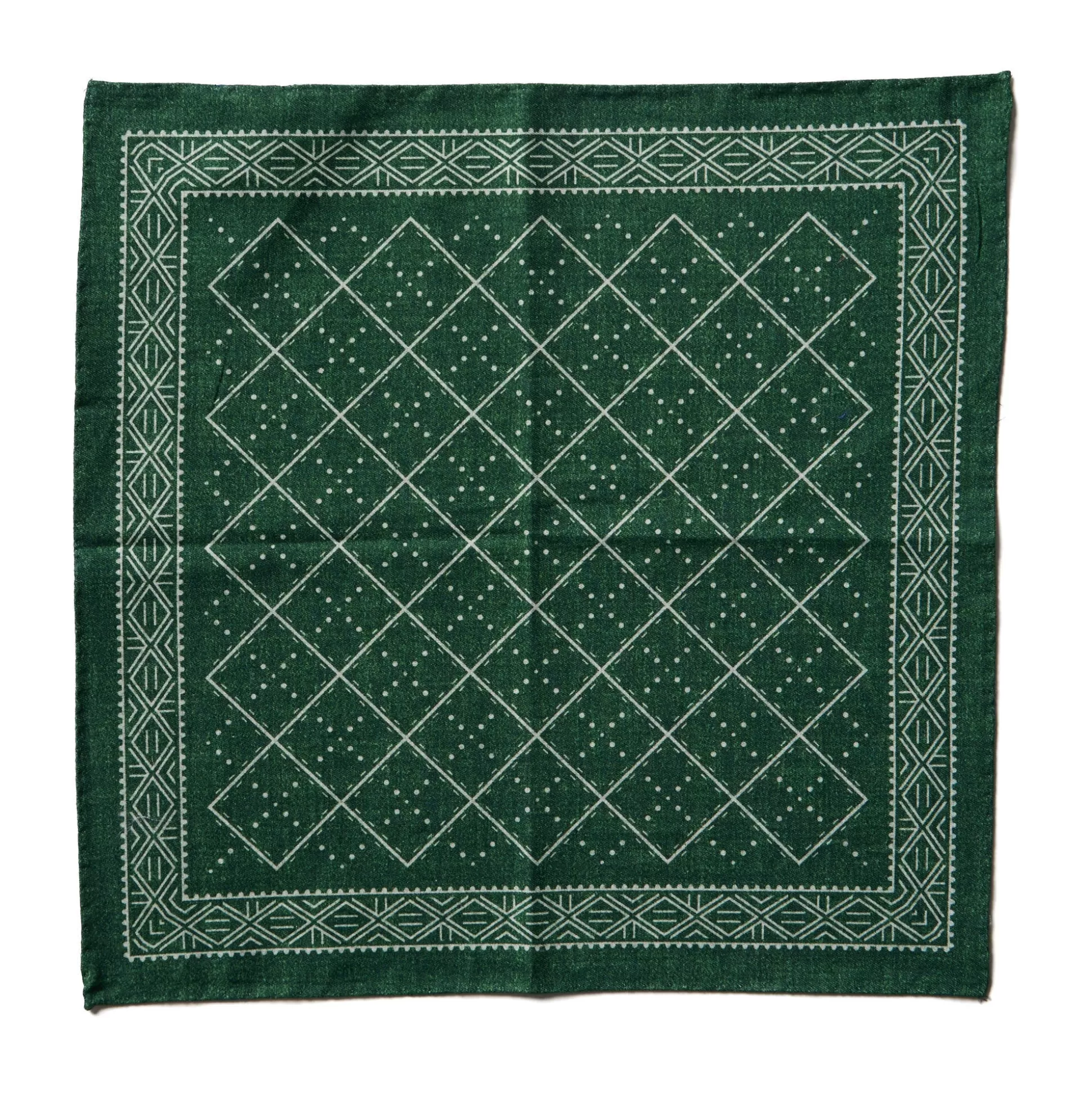 Clearance Henry Bucks HENRY SARTORIAL X CANTINI Cotton Pocket Square GREEN