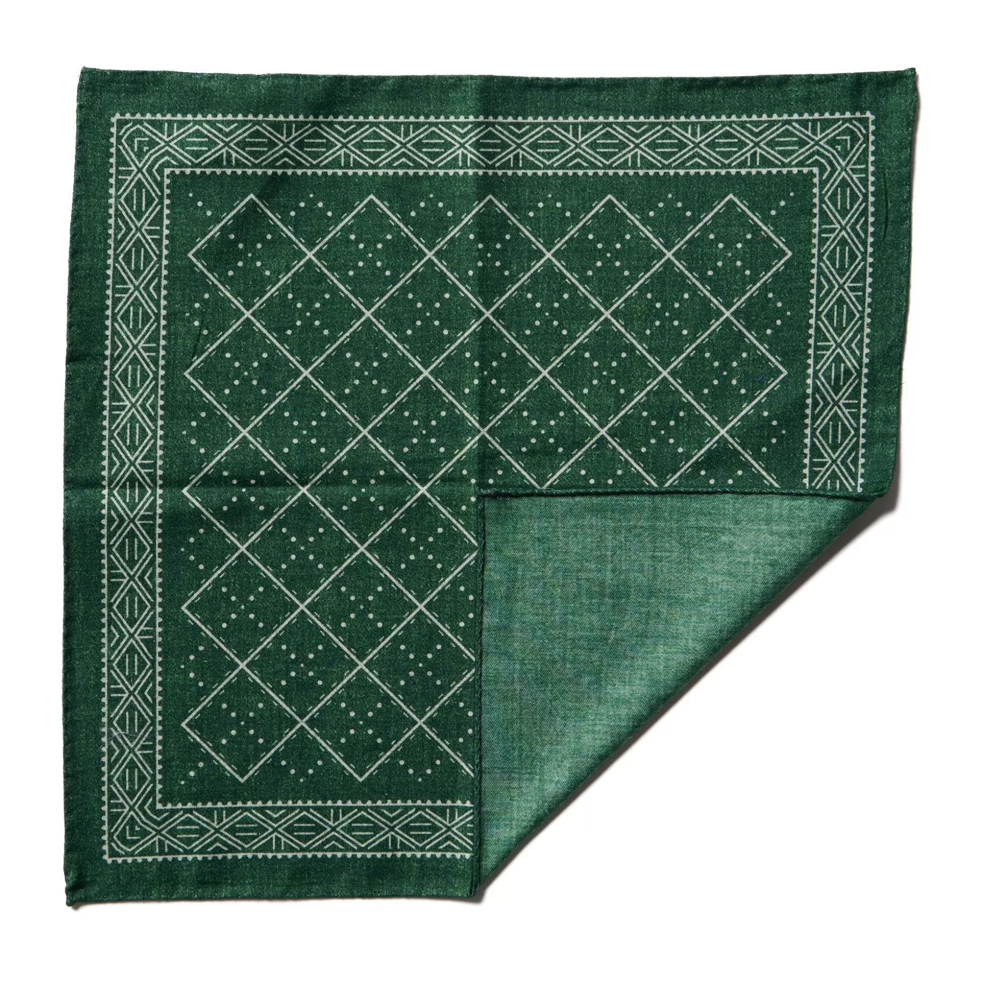 Clearance Henry Bucks HENRY SARTORIAL X CANTINI Cotton Pocket Square GREEN