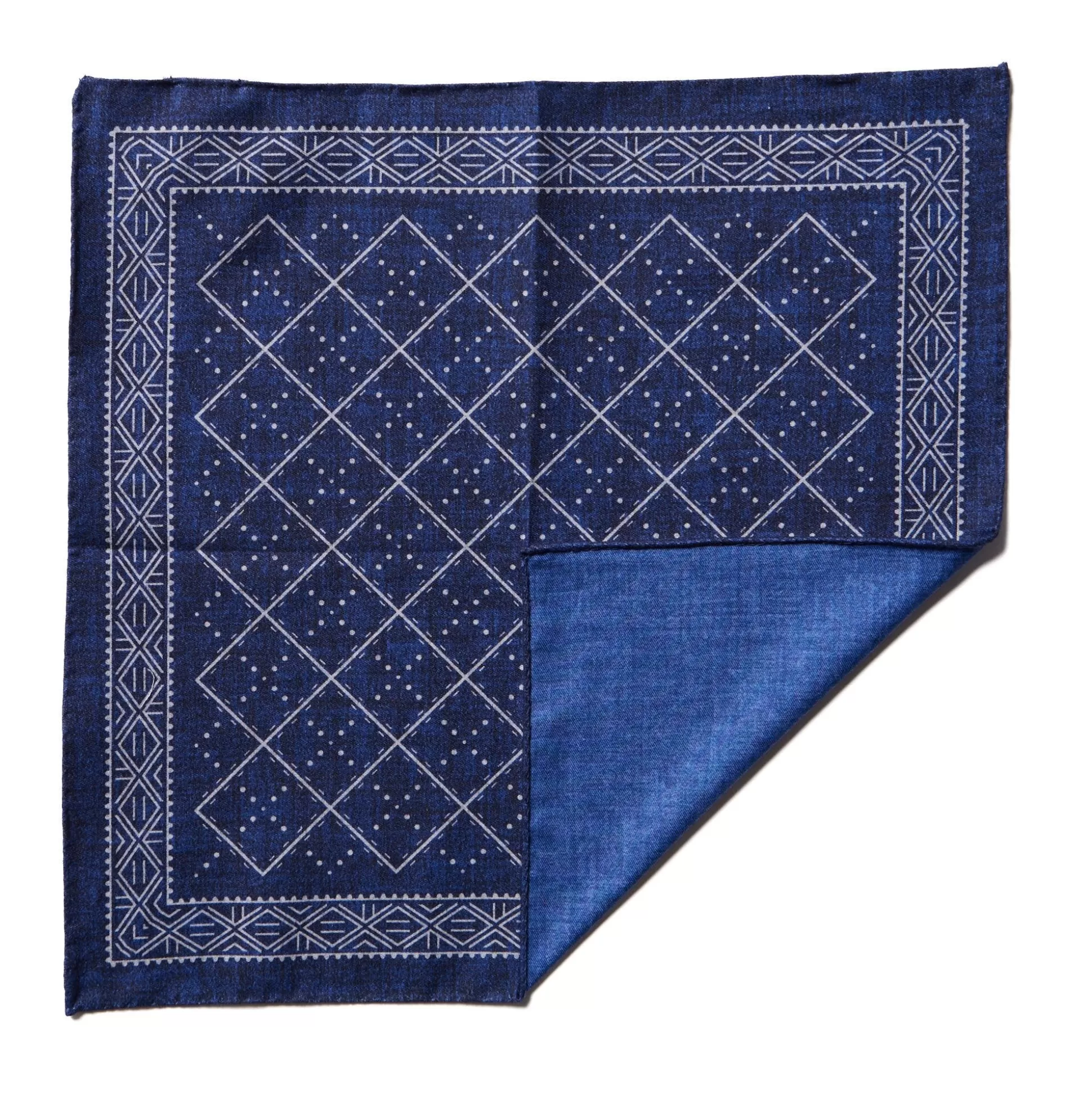 Best Sale Henry Bucks HENRY SARTORIAL X CANTINI Cotton Pocket Square NAVY