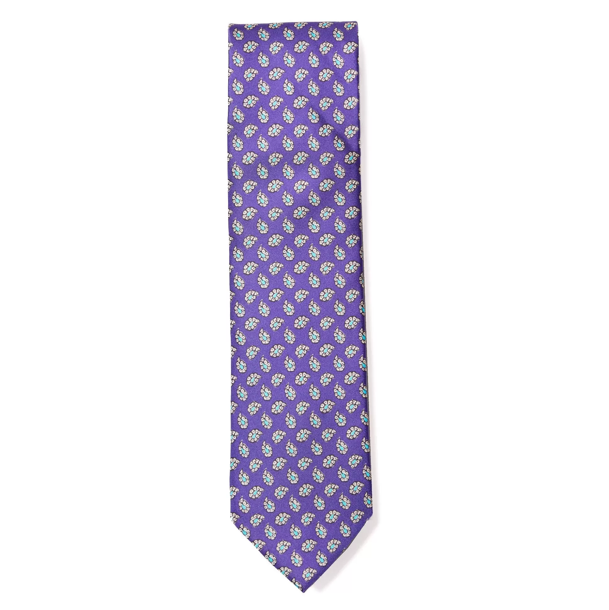 Cheap Henry Bucks HENRY SARTORIAL X CANTINI Paisley Silk Tie PURPLE