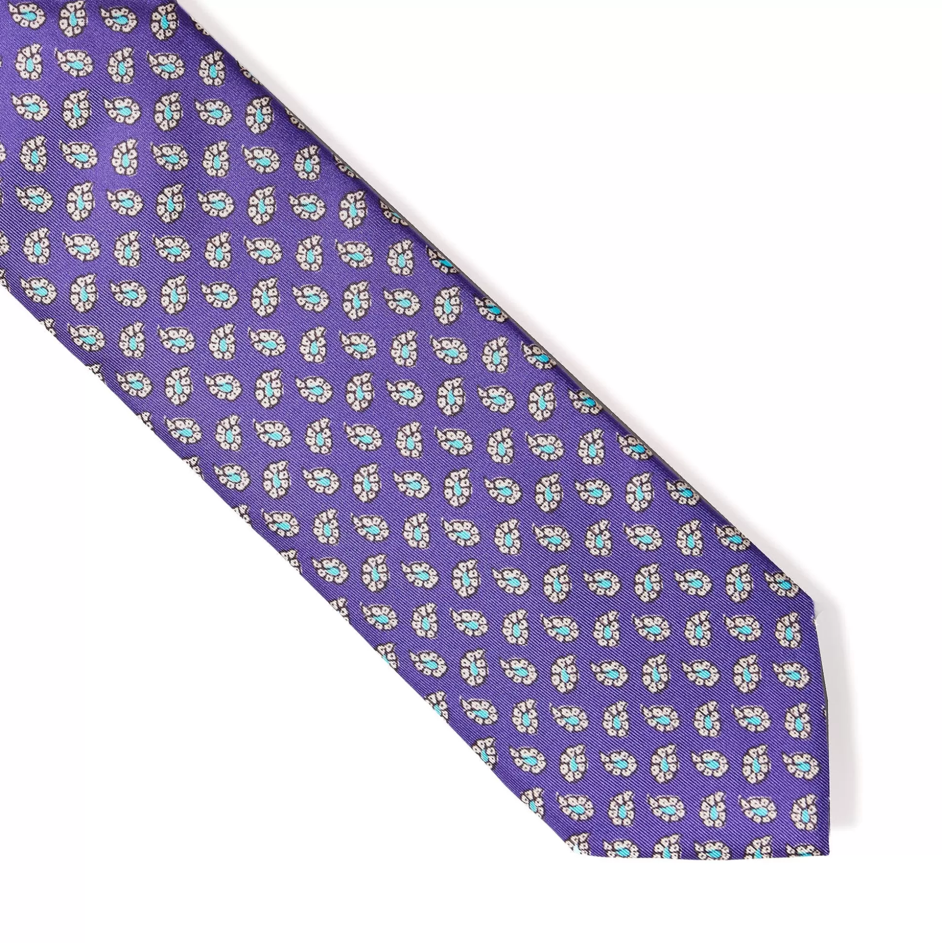 Cheap Henry Bucks HENRY SARTORIAL X CANTINI Paisley Silk Tie PURPLE