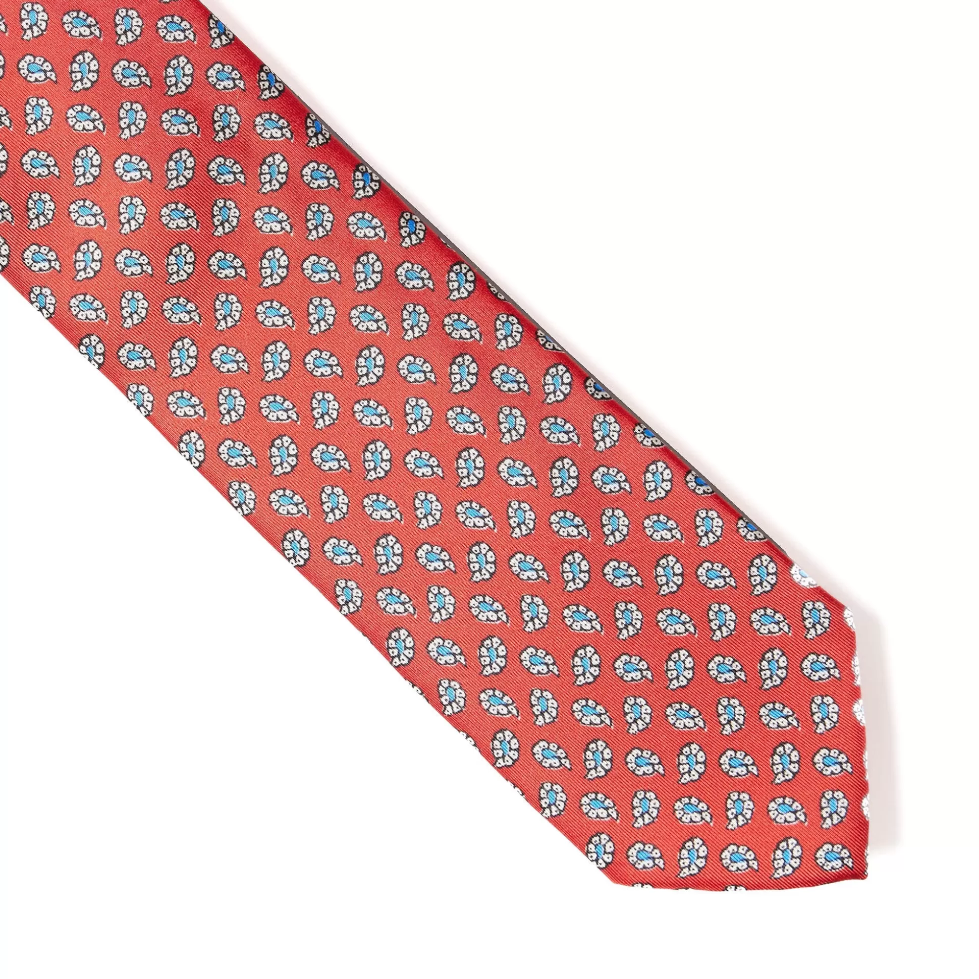 Outlet Henry Bucks HENRY SARTORIAL X CANTINI Paisley Silk Tie SCARLET