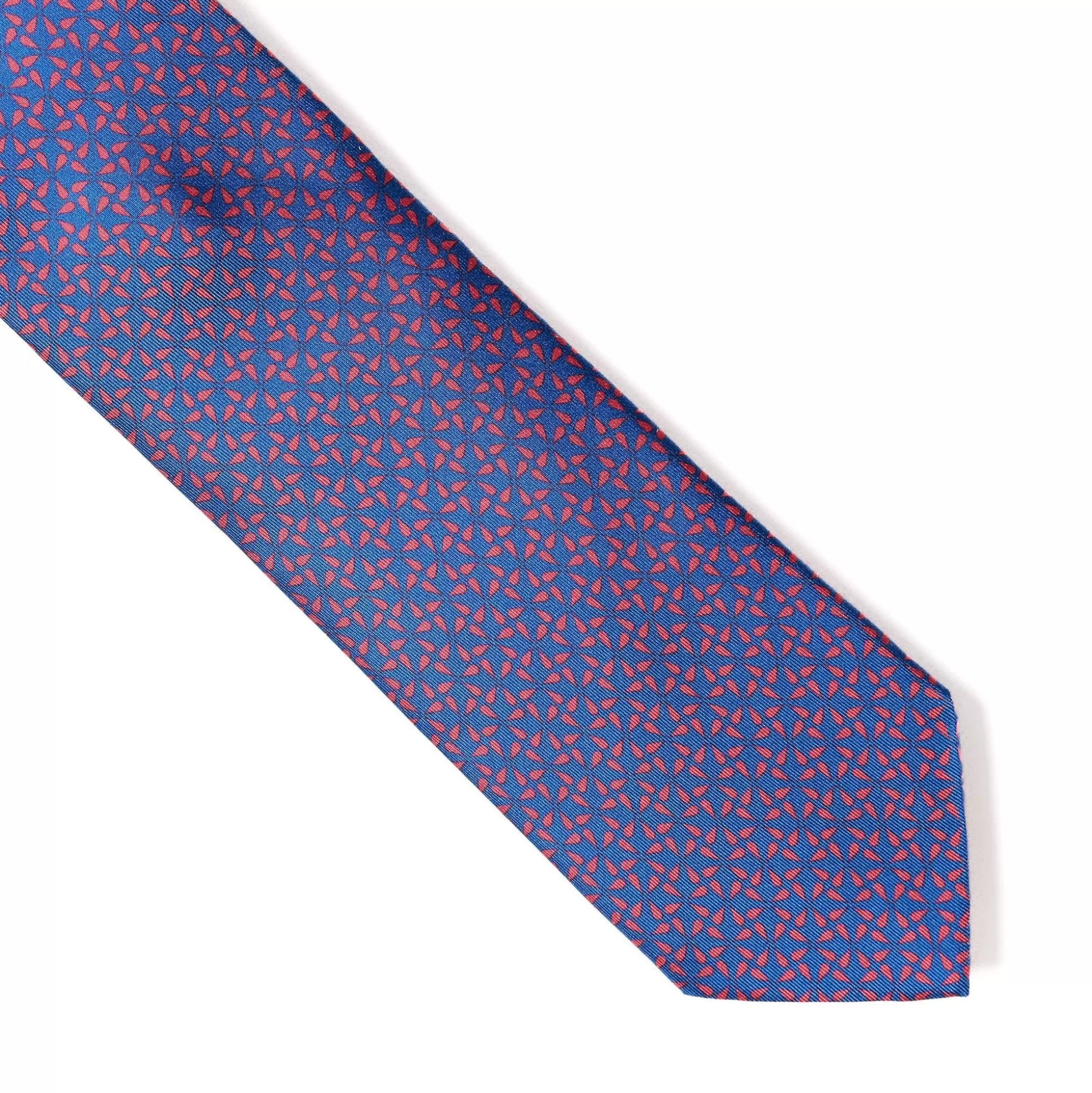 Store Henry Bucks HENRY SARTORIAL X CANTINI Printed Silk Tie BLUE/RED