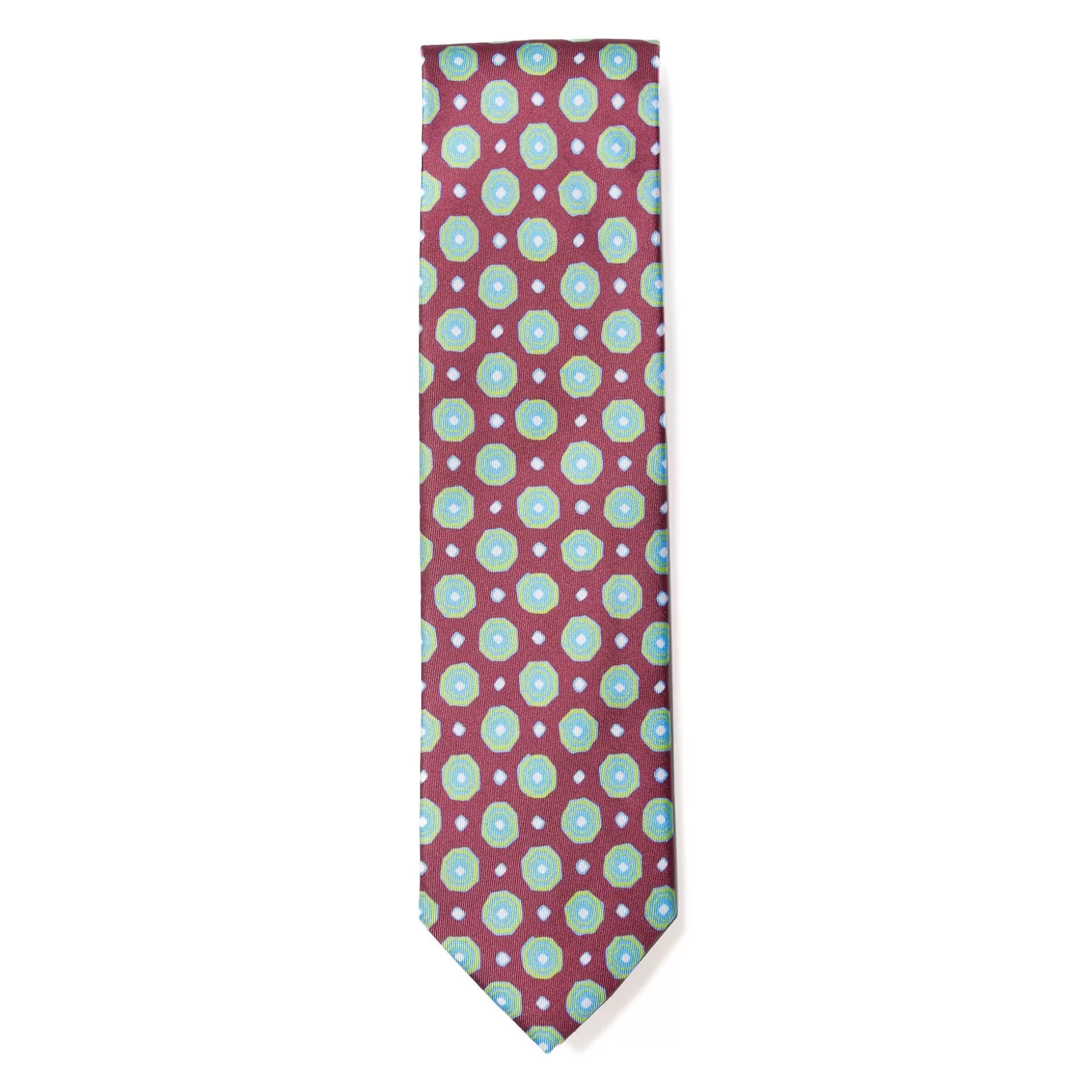 Clearance Henry Bucks HENRY SARTORIAL X CANTINI Printed Silk Tie PLUM/LIGHT TEAL