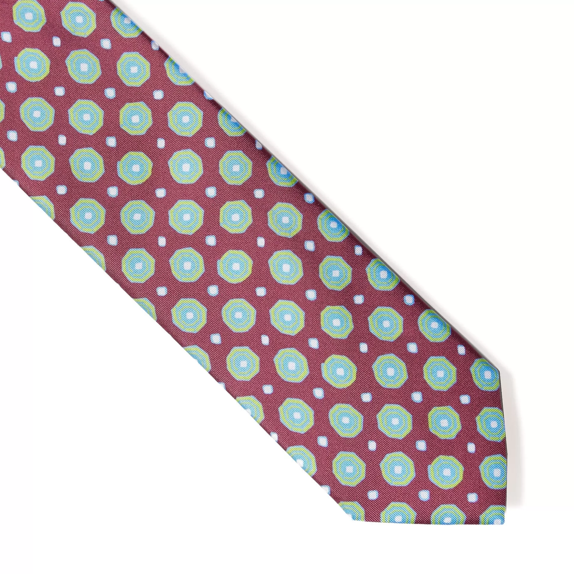 Clearance Henry Bucks HENRY SARTORIAL X CANTINI Printed Silk Tie PLUM/LIGHT TEAL