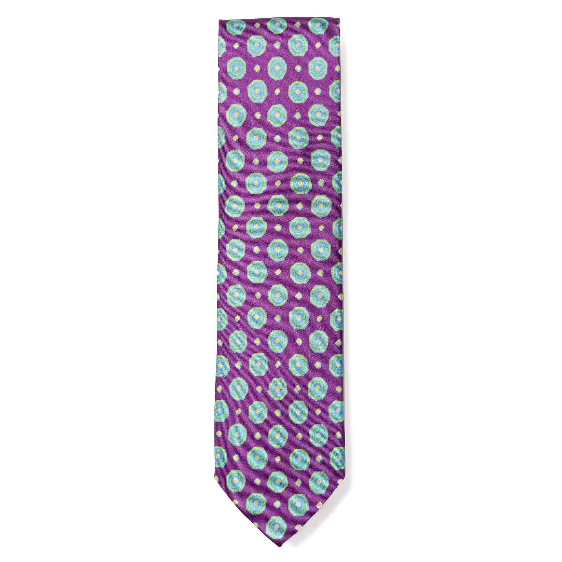 Sale Henry Bucks HENRY SARTORIAL X CANTINI Printed Silk Tie PURPLE/GREEN/BLUE