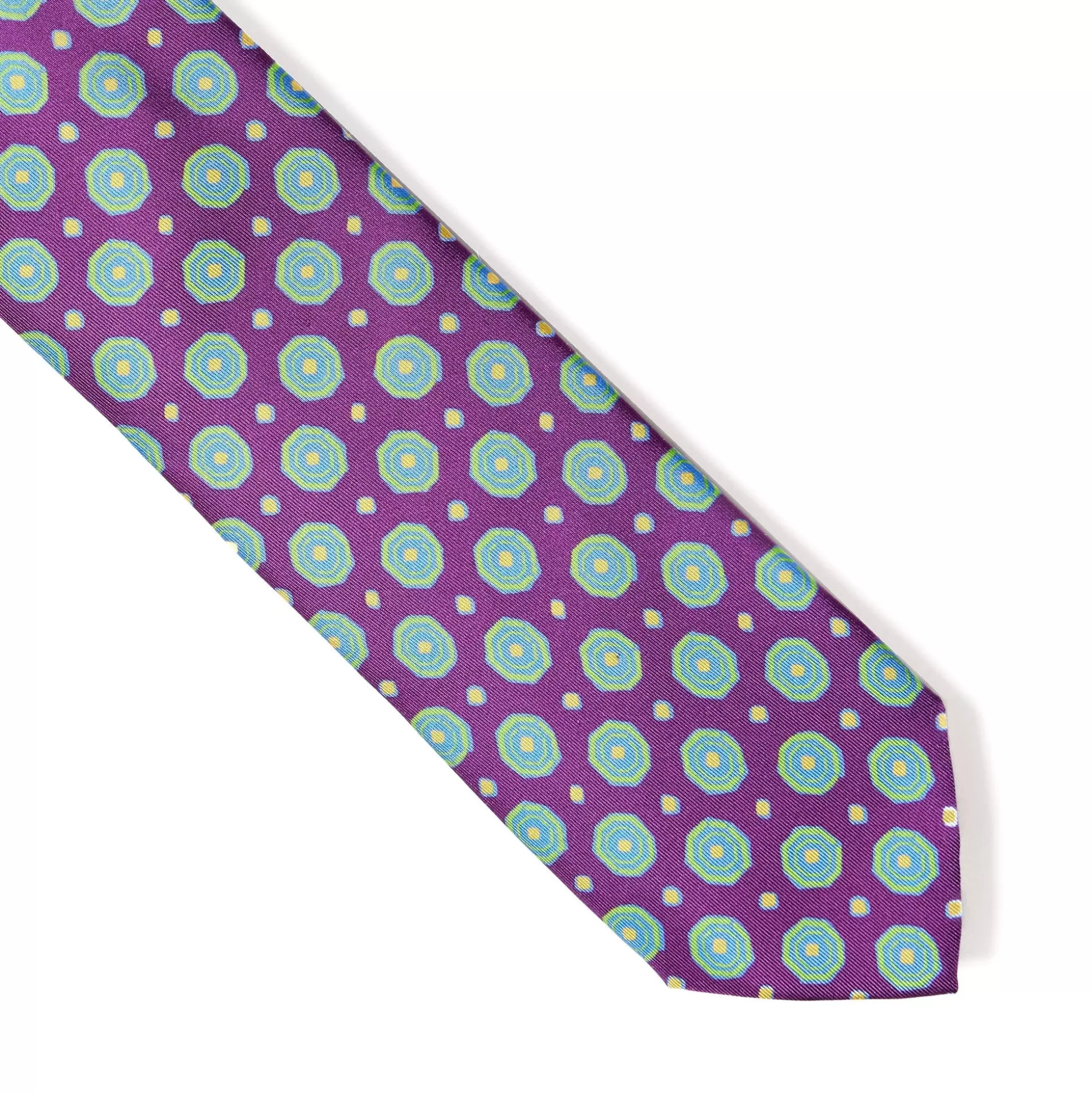 Sale Henry Bucks HENRY SARTORIAL X CANTINI Printed Silk Tie PURPLE/GREEN/BLUE