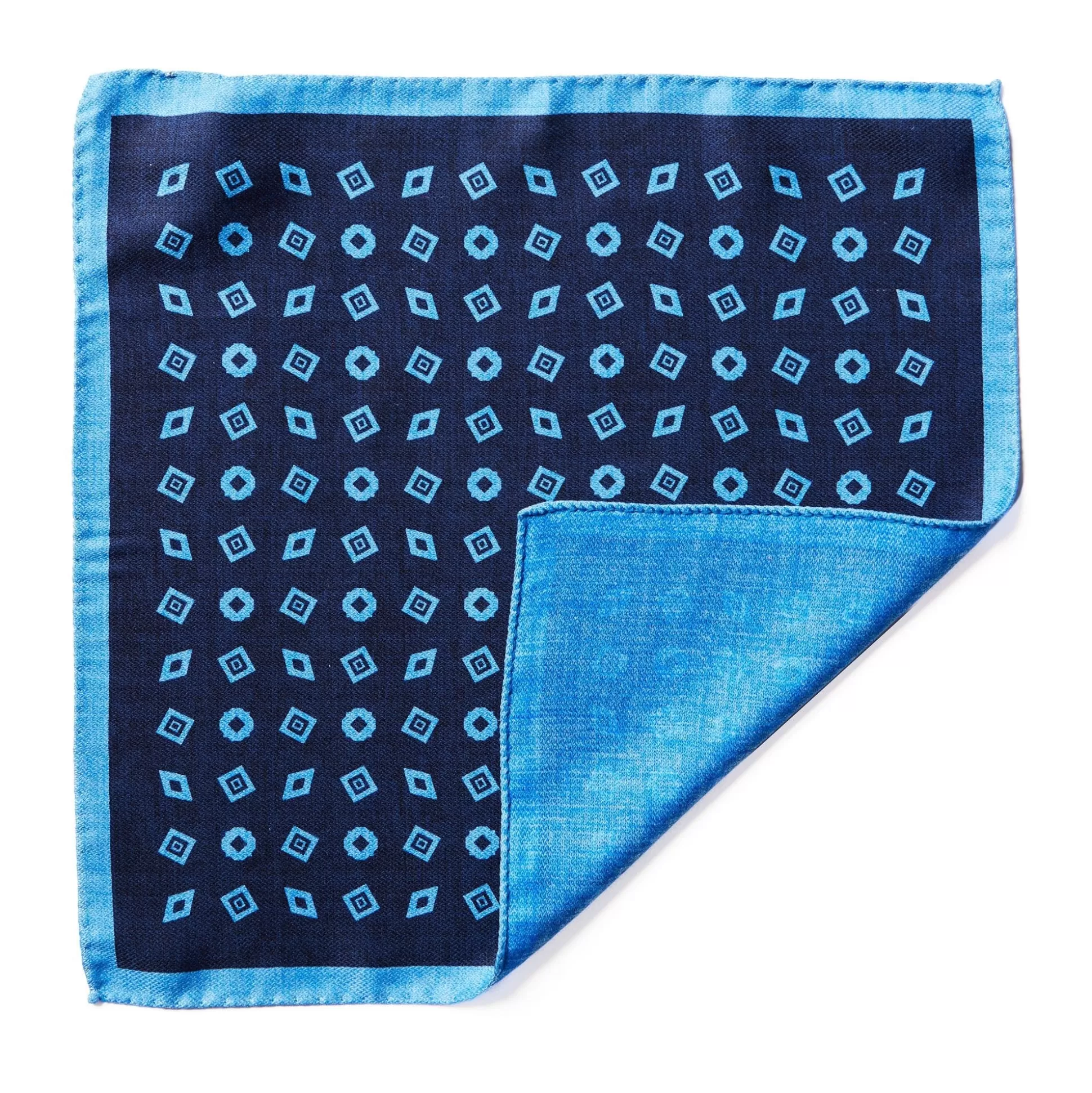 Store Henry Bucks HENRY SARTORIAL X CANTINI Silk Pocket Square BLUE/NAVY