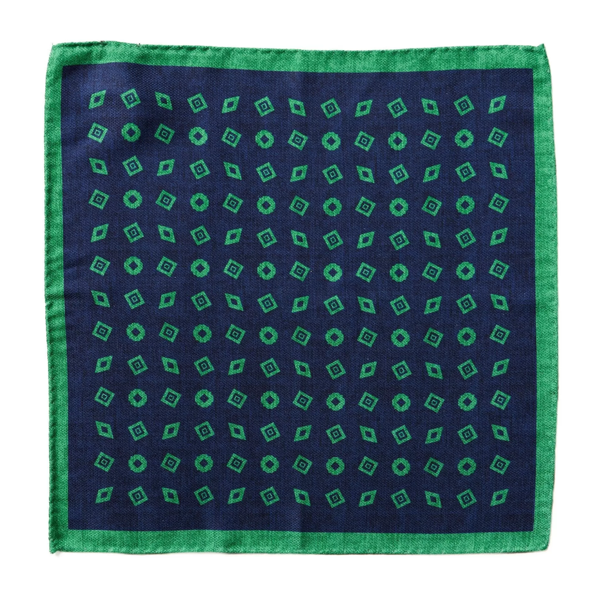 Sale Henry Bucks HENRY SARTORIAL X CANTINI Silk Pocket Square NAVY/GREEN