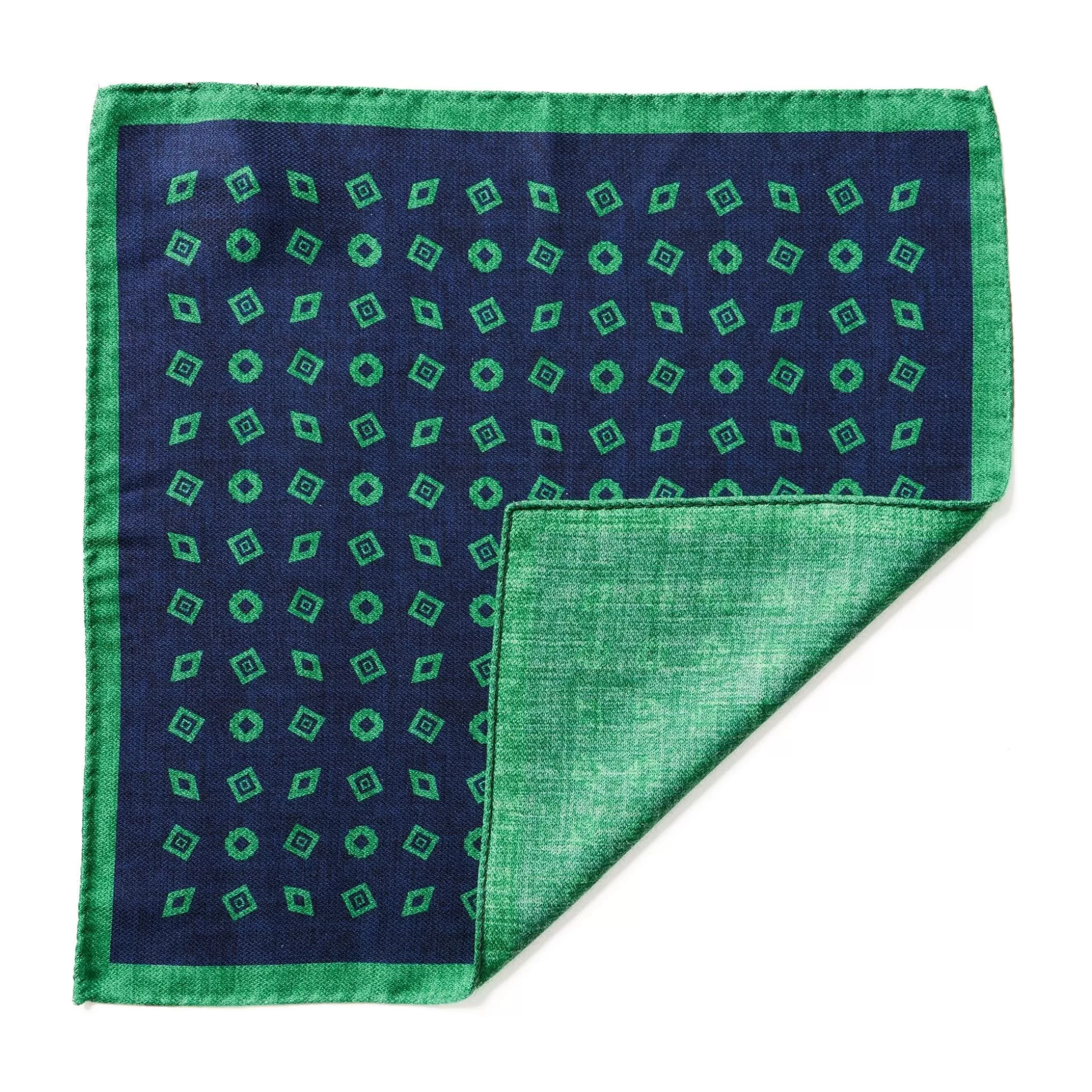 Sale Henry Bucks HENRY SARTORIAL X CANTINI Silk Pocket Square NAVY/GREEN