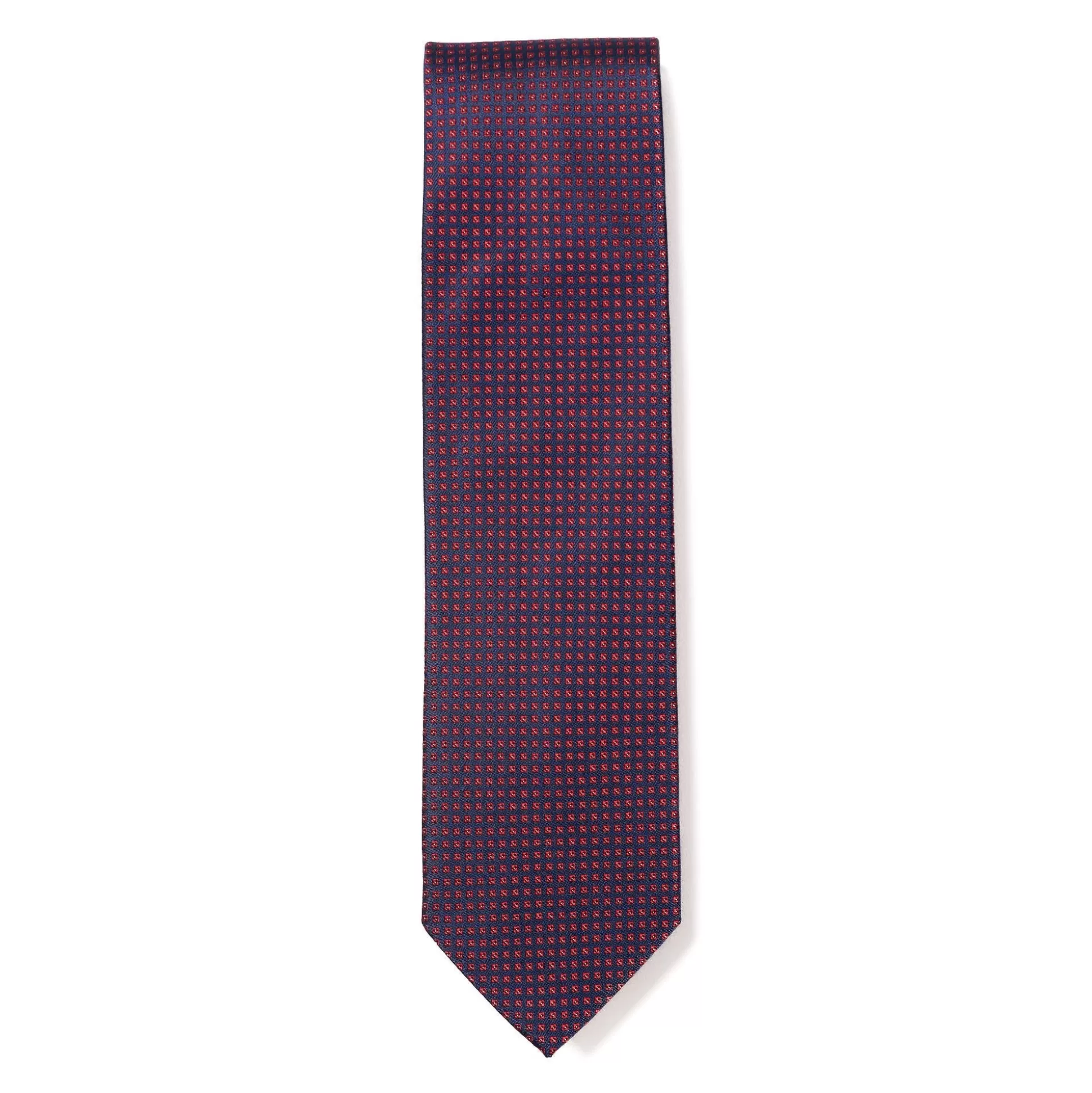 Cheap Henry Bucks HENRY SARTORIAL X CANTINI Woven Pattern Tie NAVY/RED