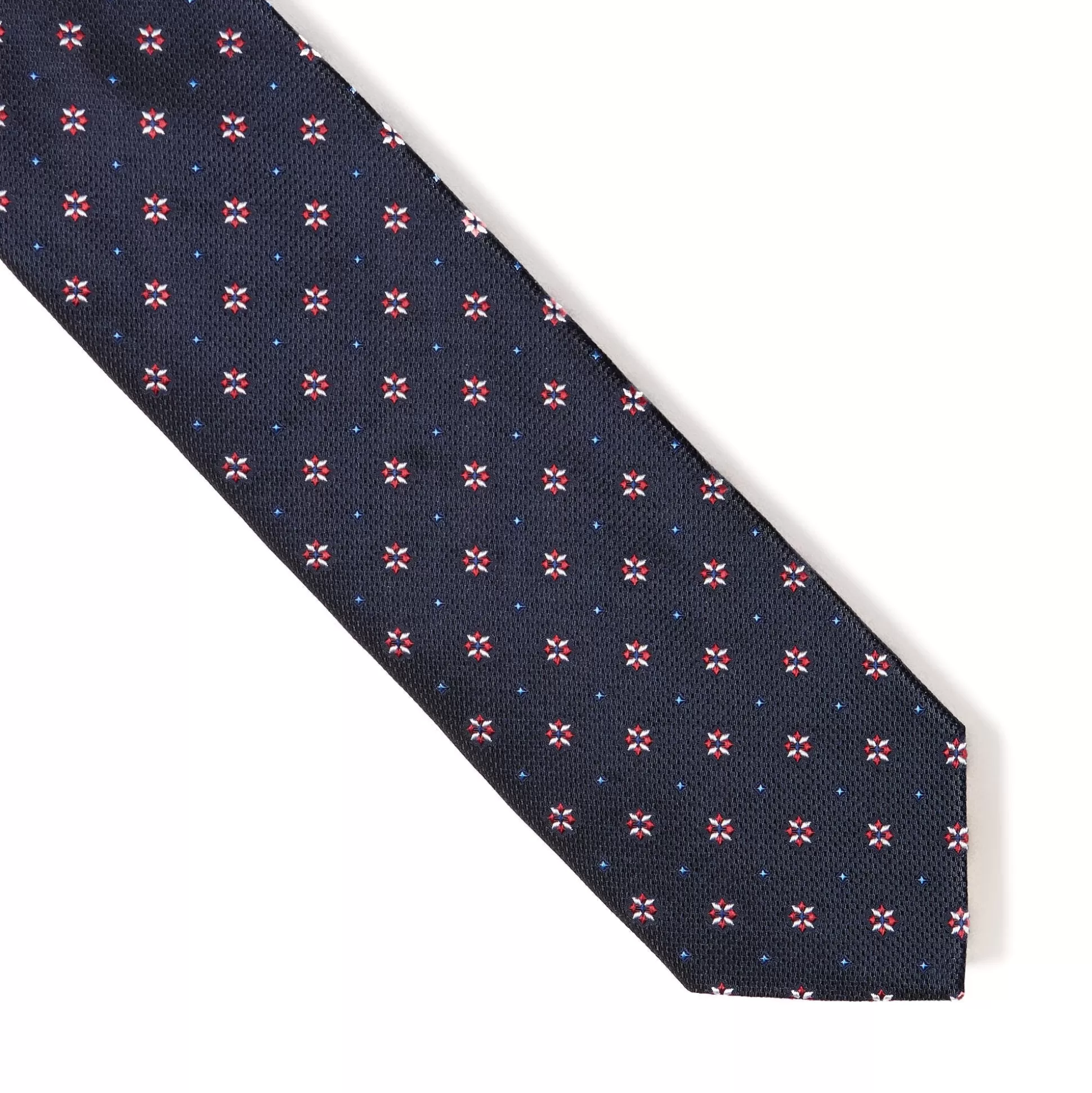 Clearance Henry Bucks HENRY SARTORIAL X CANTINI Woven Silk Tie BLACK/RED