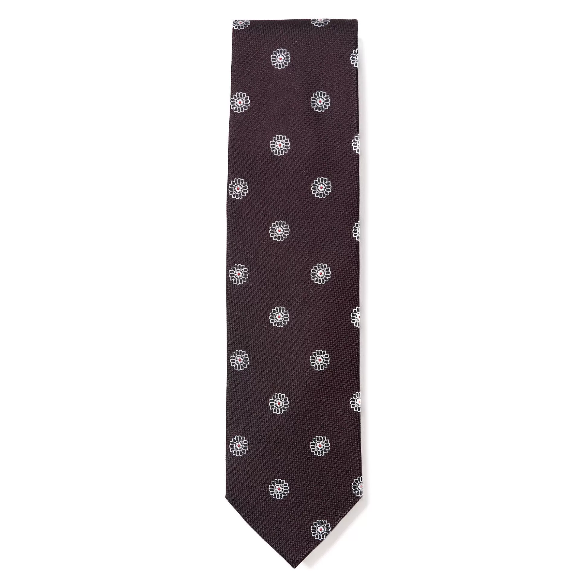 Clearance Henry Bucks HENRY SARTORIAL X CANTINI Woven Silk Tie DARK RED
