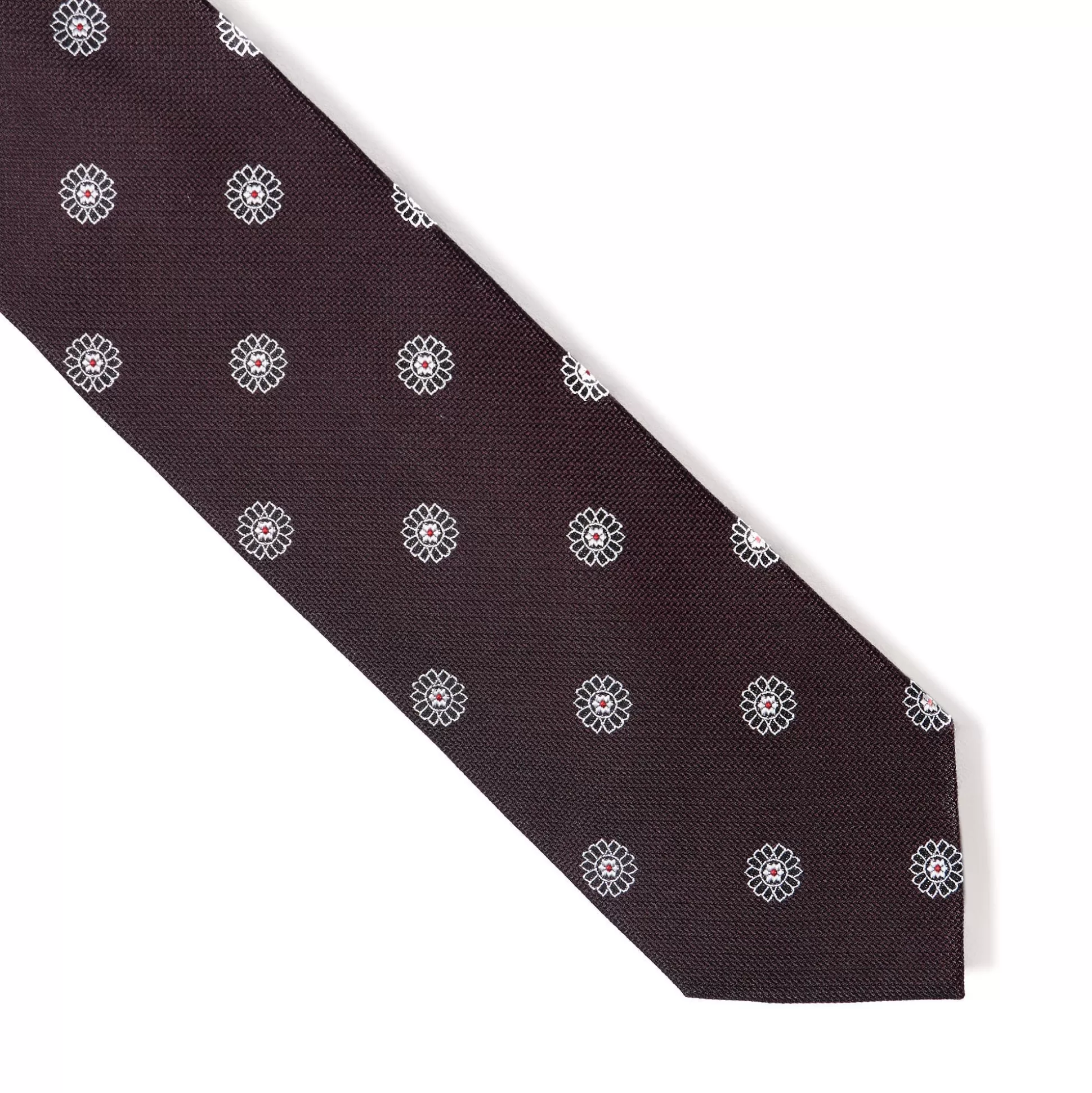 Clearance Henry Bucks HENRY SARTORIAL X CANTINI Woven Silk Tie DARK RED